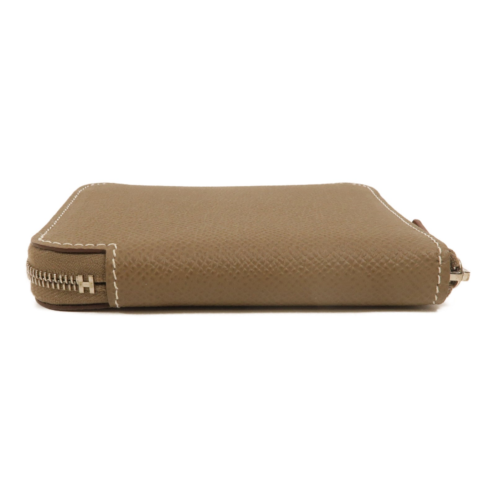 HERMES Epsom皮革Silk In Compact Wallet錢包Etoupe