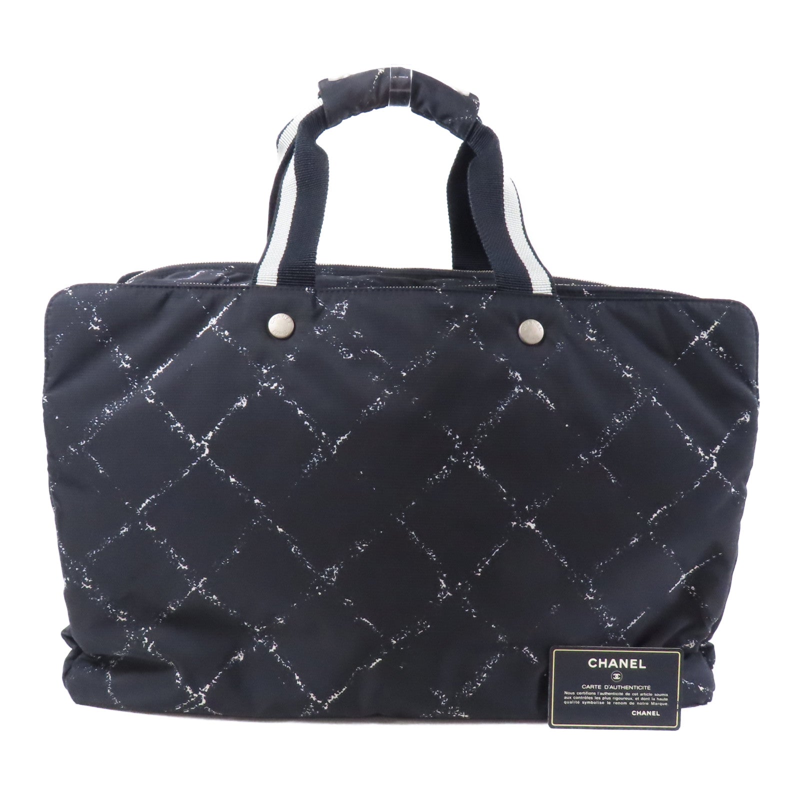 CHANEL CC SHW Travel Line Handbag Nylon Black