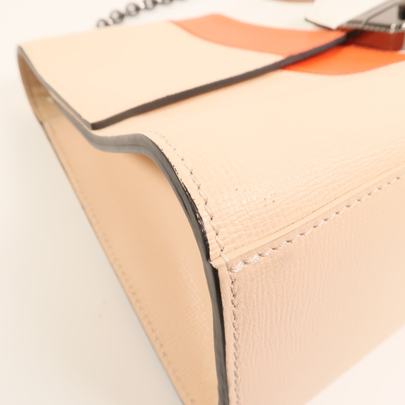 Longchamp 【激減優惠】牛皮皮革Shoulder Bag銀扣鏈帶肩背袋