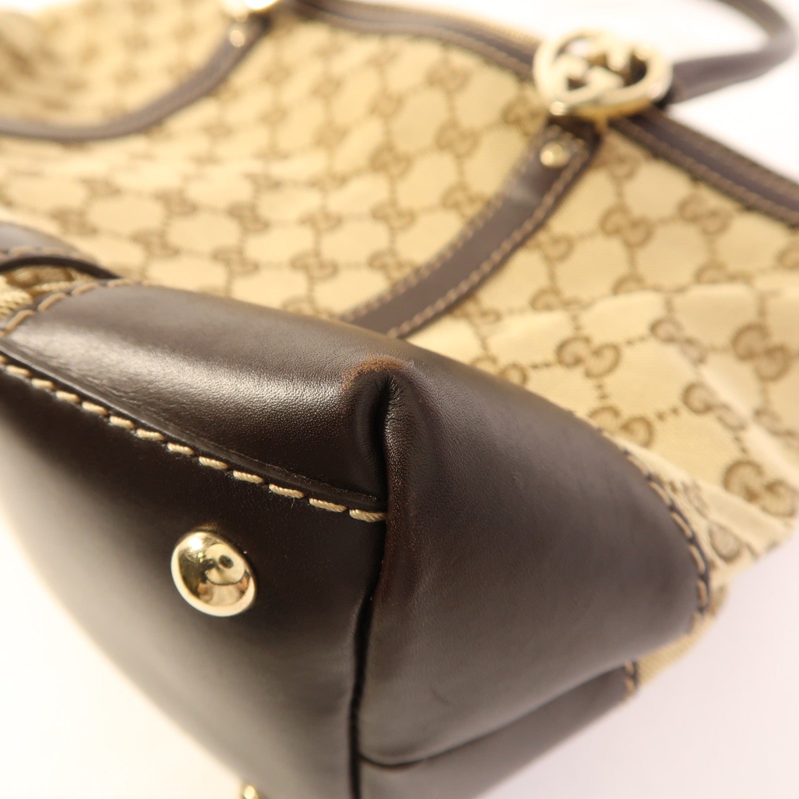 GUCCI 帆布Hand Bag金扣手挽袋