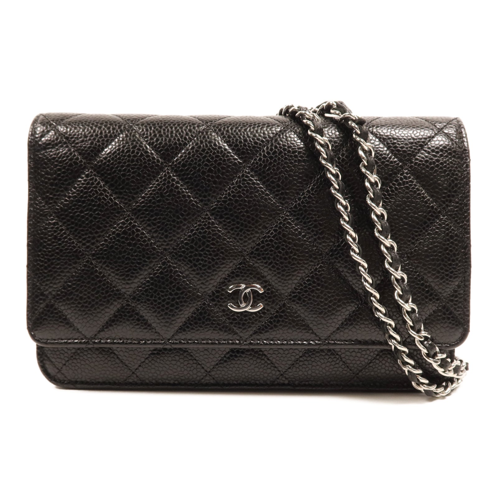CHANEL 牛皮皮革WOC Wallet On Chain銀扣鏈帶肩背袋