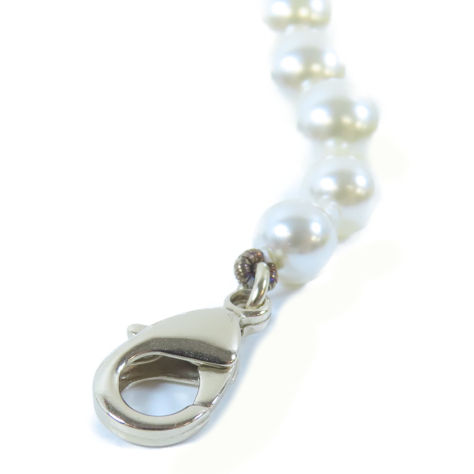 CHANEL PVC/金屬Bracelet手鏈白色/金色#18cm