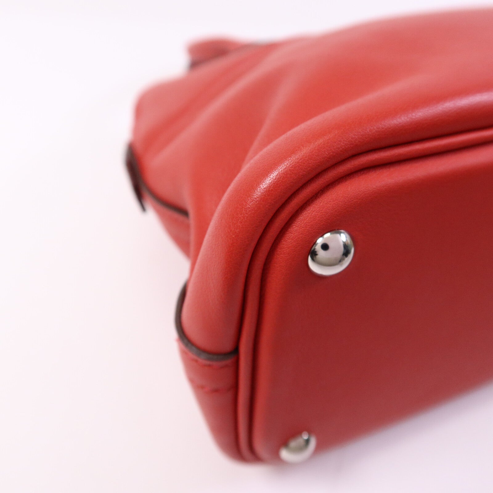 HERMES Swift皮革Bolide 27銀扣手挽肩背兩用袋Rouge Tomate