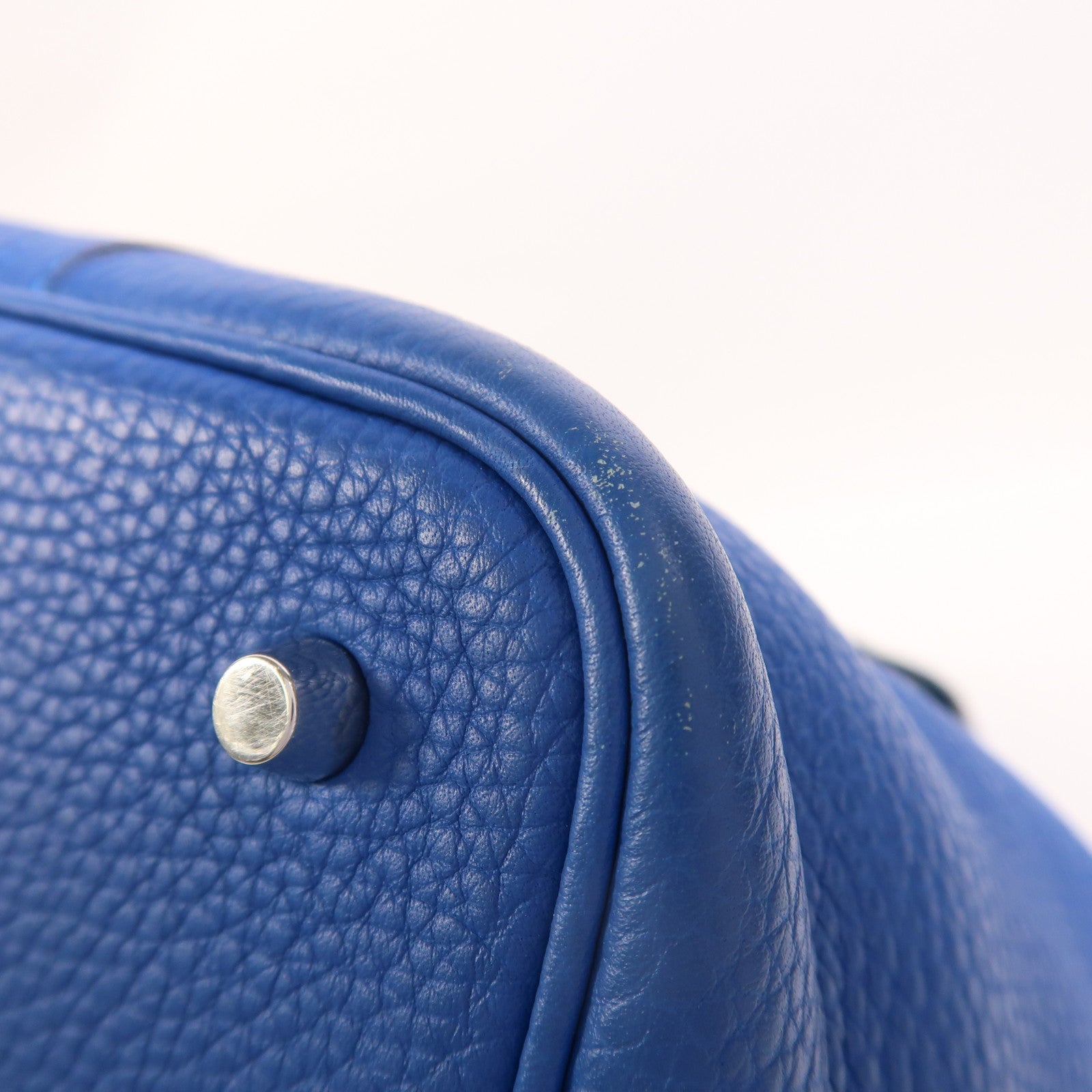 HERMES 鱷魚皮革/Clemence皮革Picotin MM Touch銀扣手挽袋Bleu Hydra