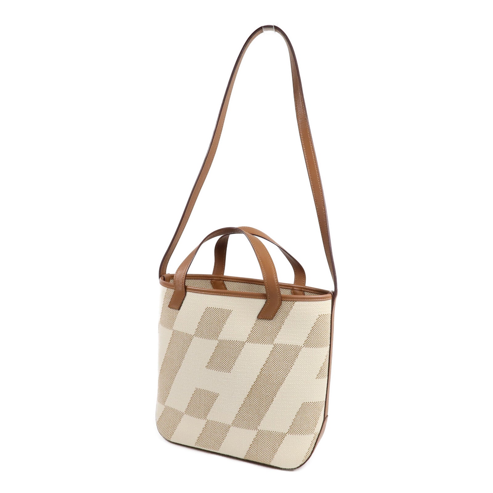 HERMES 帆布Cabas H En Biais 27手挽肩背兩用袋