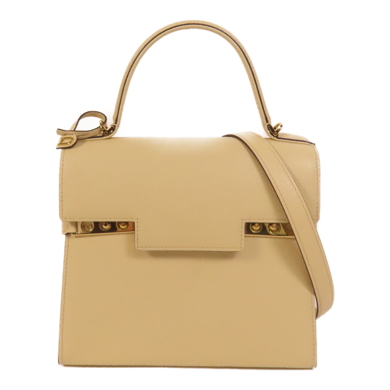 Delvaux 【激減優惠】牛皮皮革Tempete PM金扣手挽肩背兩用袋