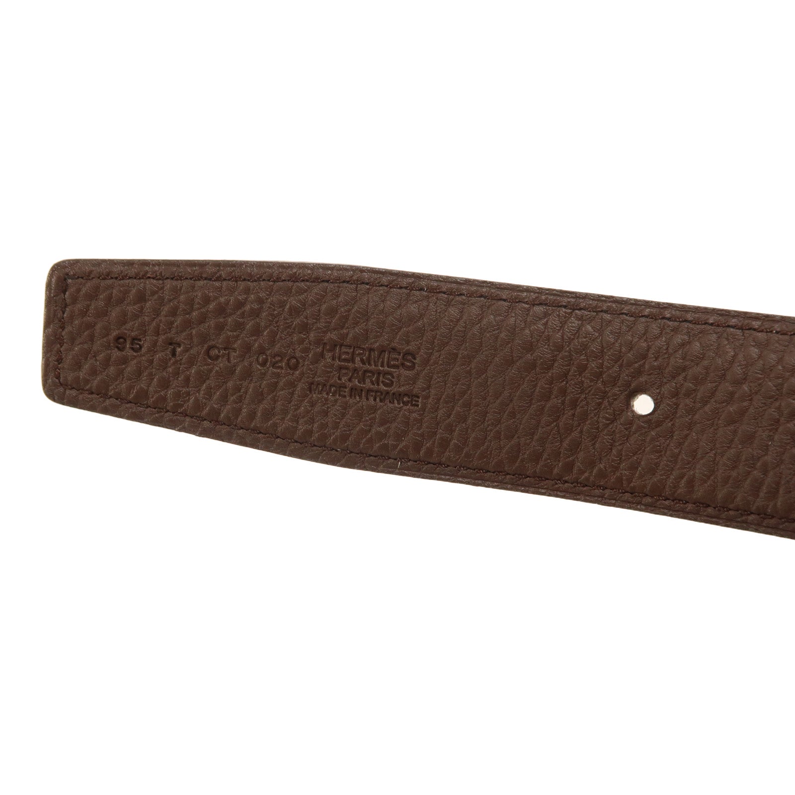 HERMES Togo皮革H Belt皮帶Chocolate