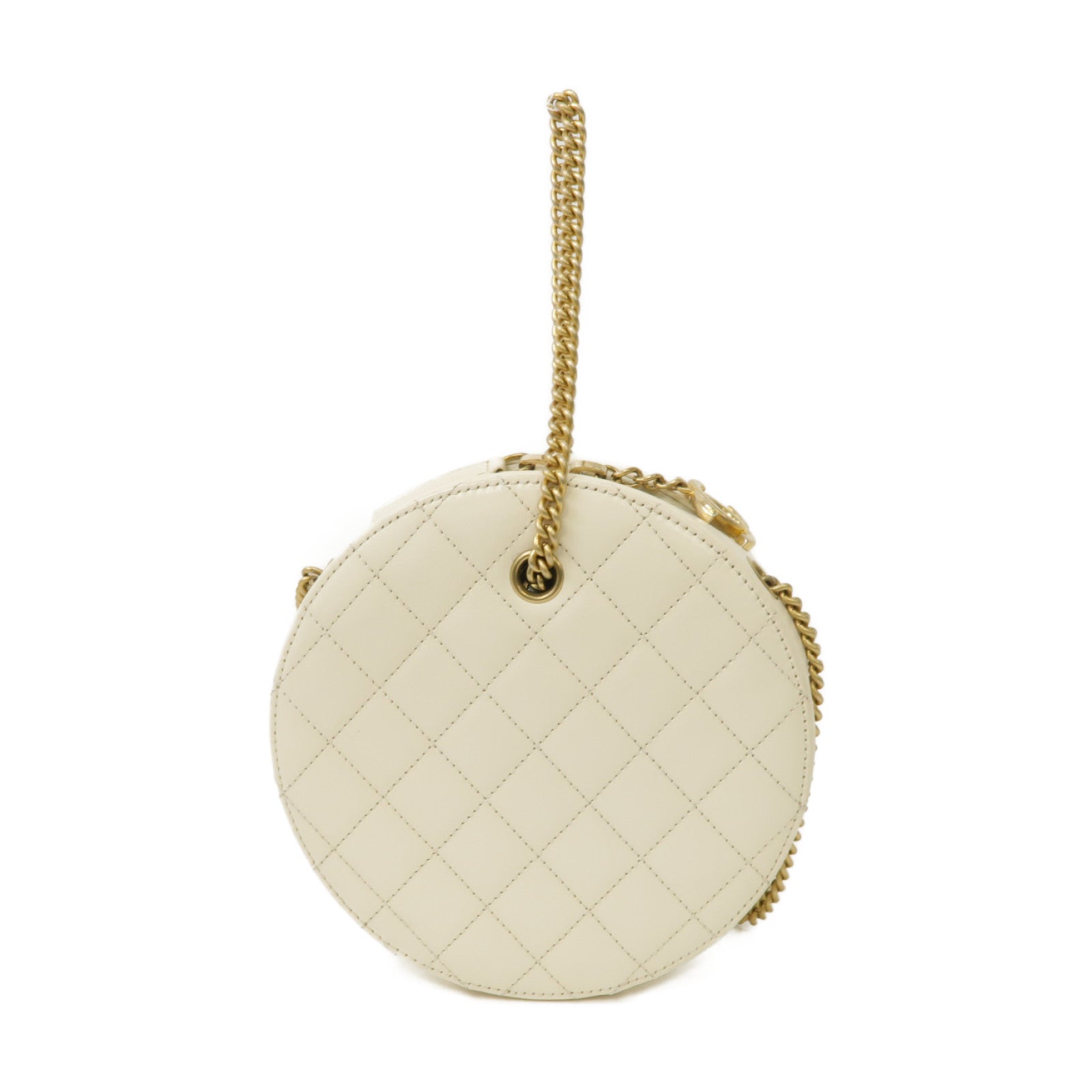 CHANEL 【激減優惠】菱格羊皮皮革2 Way Shoulder Bag金扣手挽肩背兩用袋米色