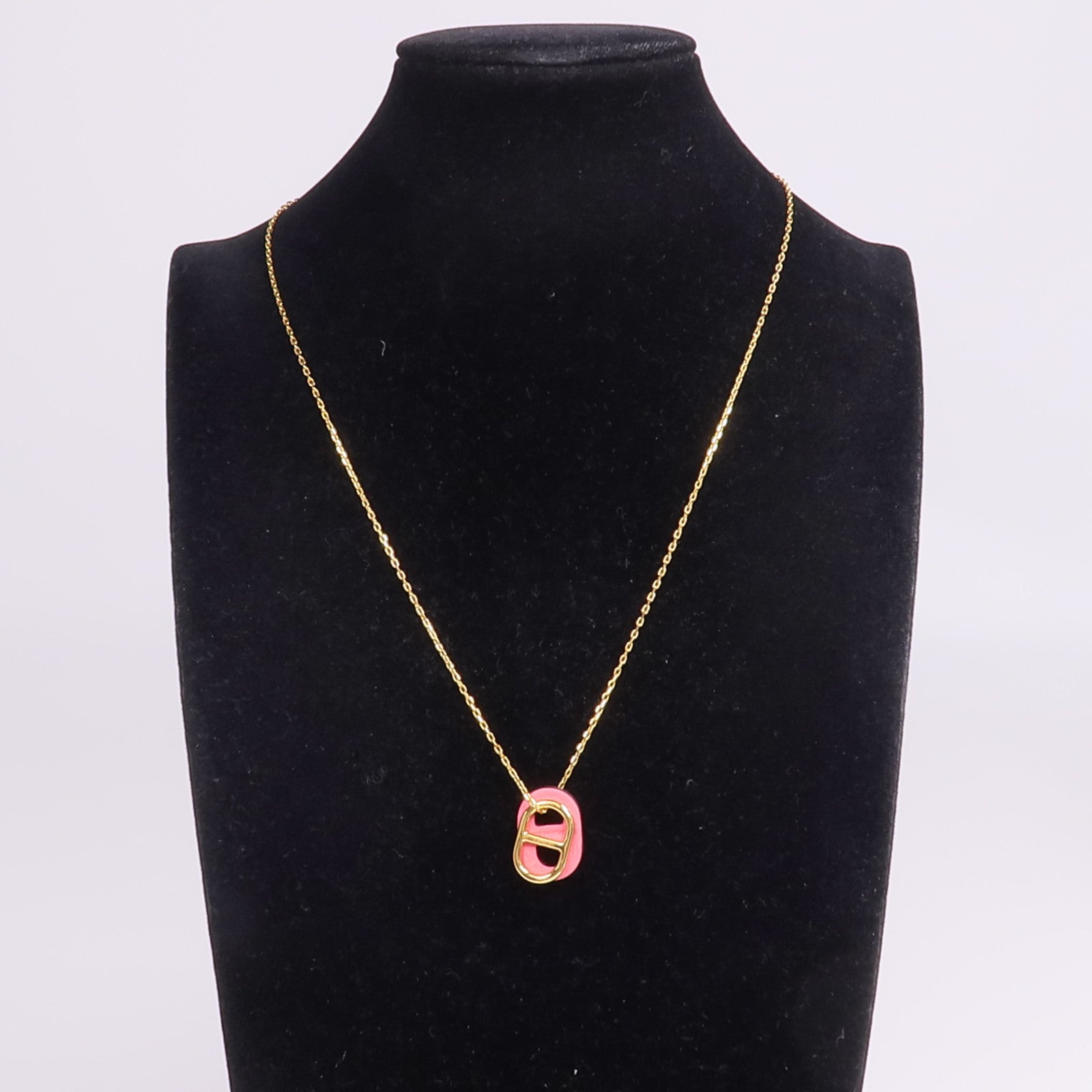 HERMES 金屬/Swift皮革O'Maillon Pendant項鍊