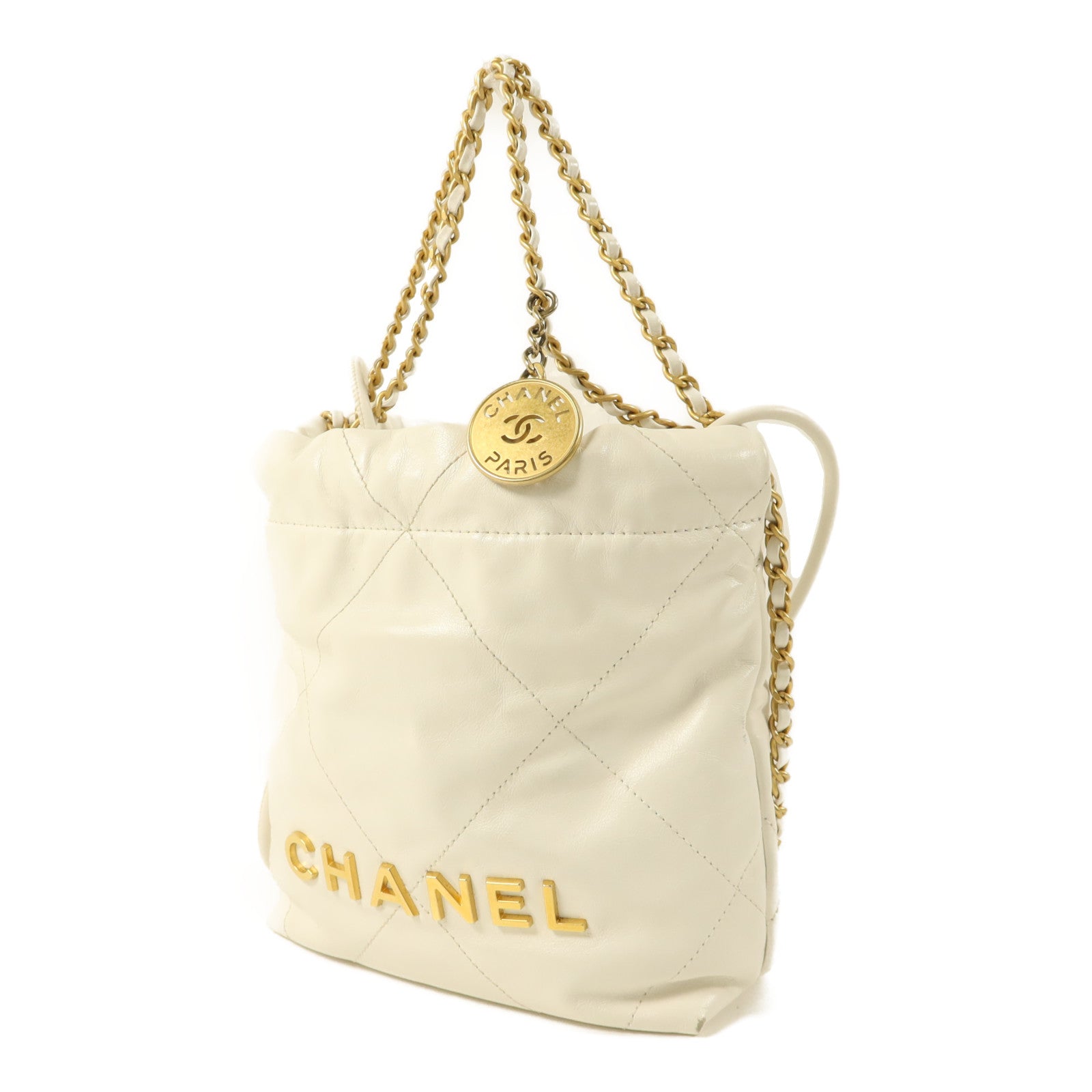 CHANEL 牛皮皮革Chanel 22 Mini金扣手挽肩背兩用袋