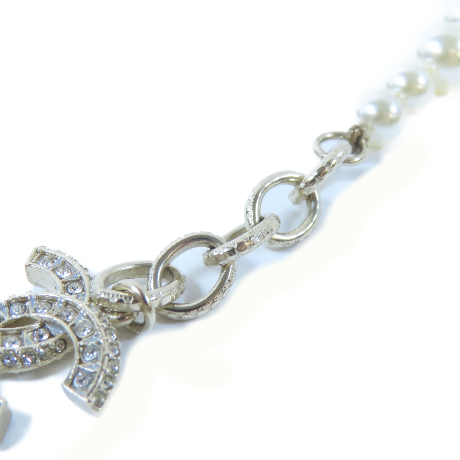 CHANEL PVC/金屬Bracelet手鏈白色/金色#18cm