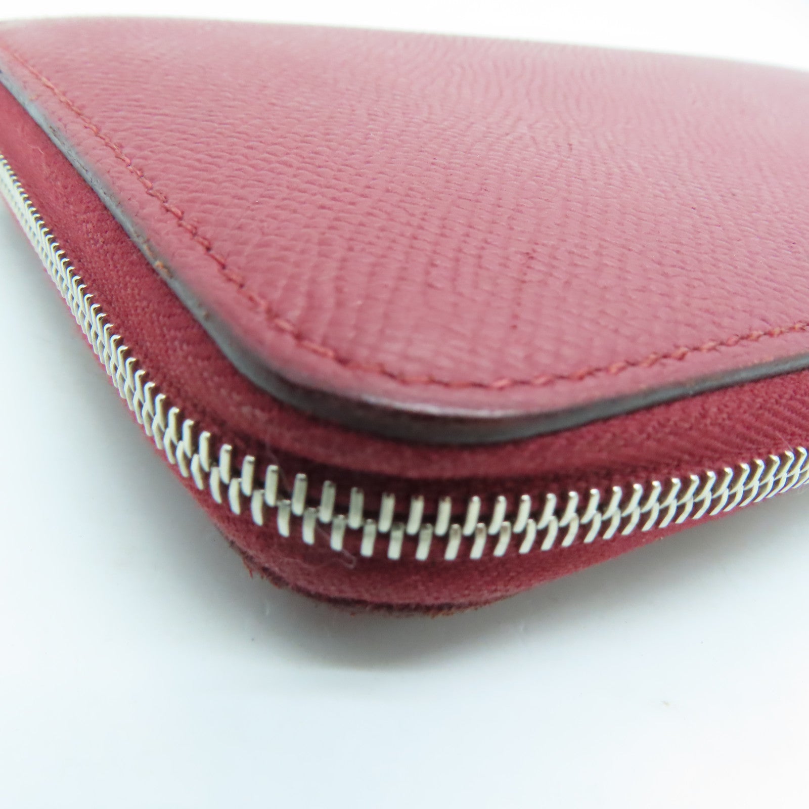 HERMES Epsom皮革Silk In Long Wallet銀扣長錢包紅色