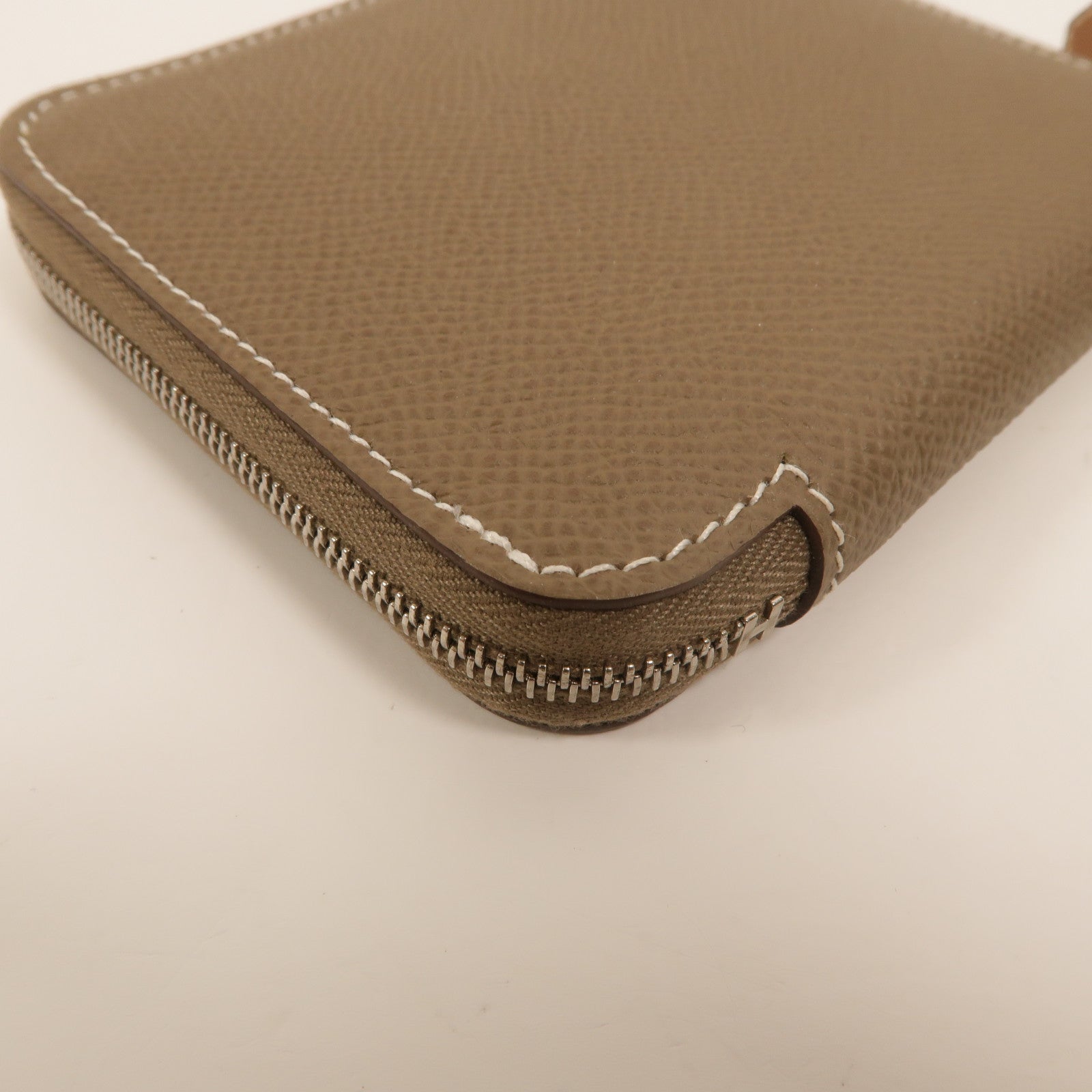 HERMES Epsom皮革Silk In Compact Wallet錢包Etoupe