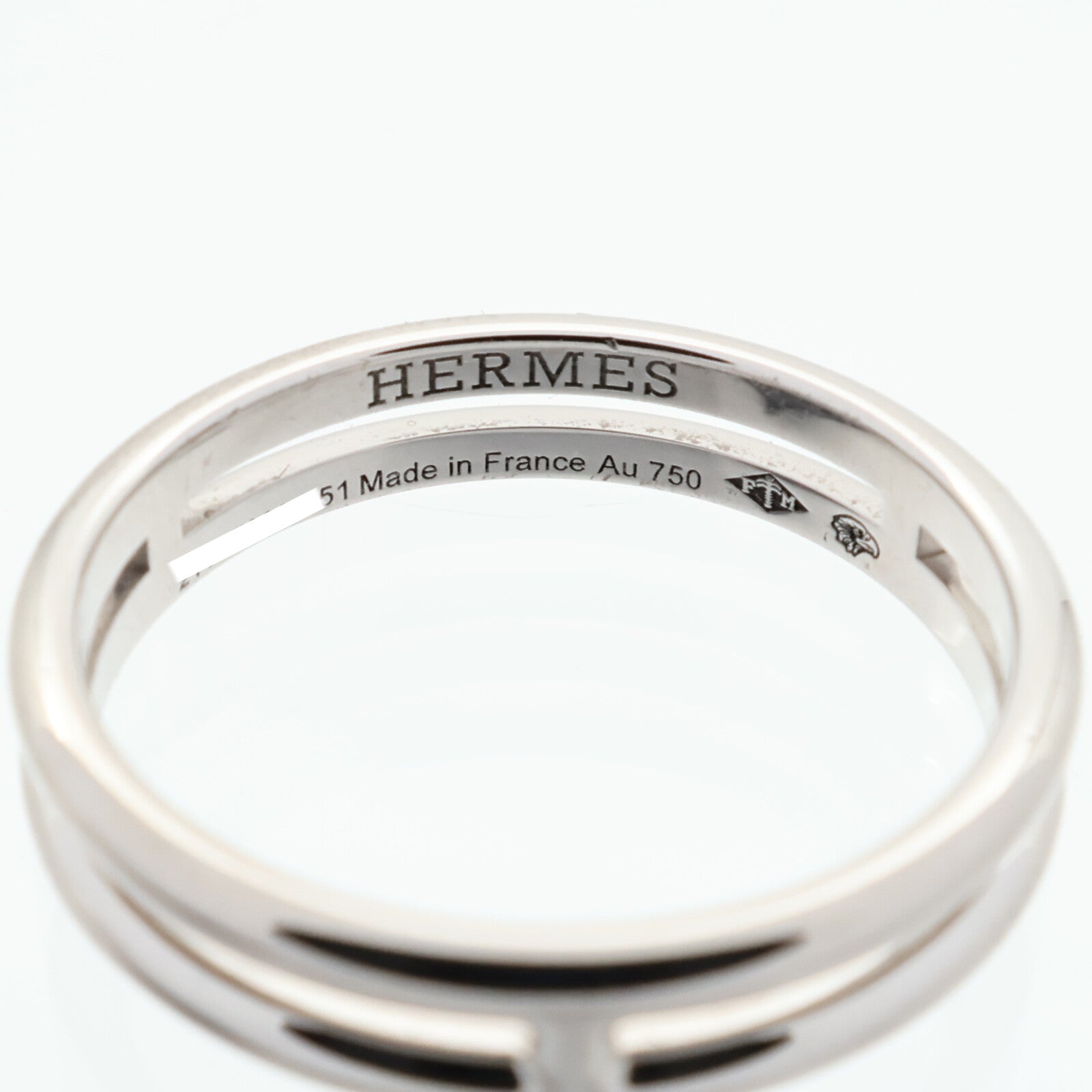 HERMES 18K白金Ariane Ring戒指US#5.75/HERMES#51