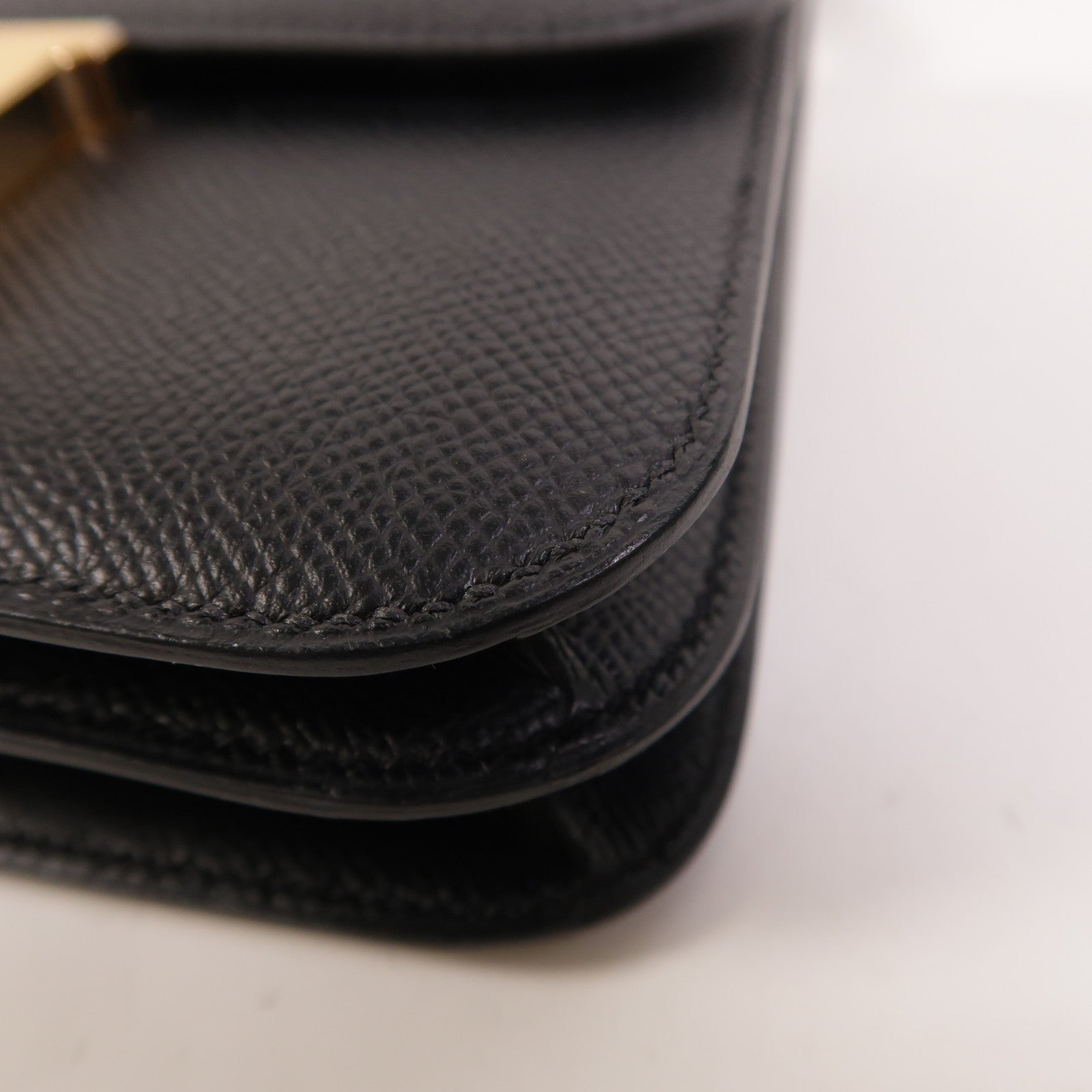 HERMES Epsom皮革Constance Mini金扣肩背袋Noir
