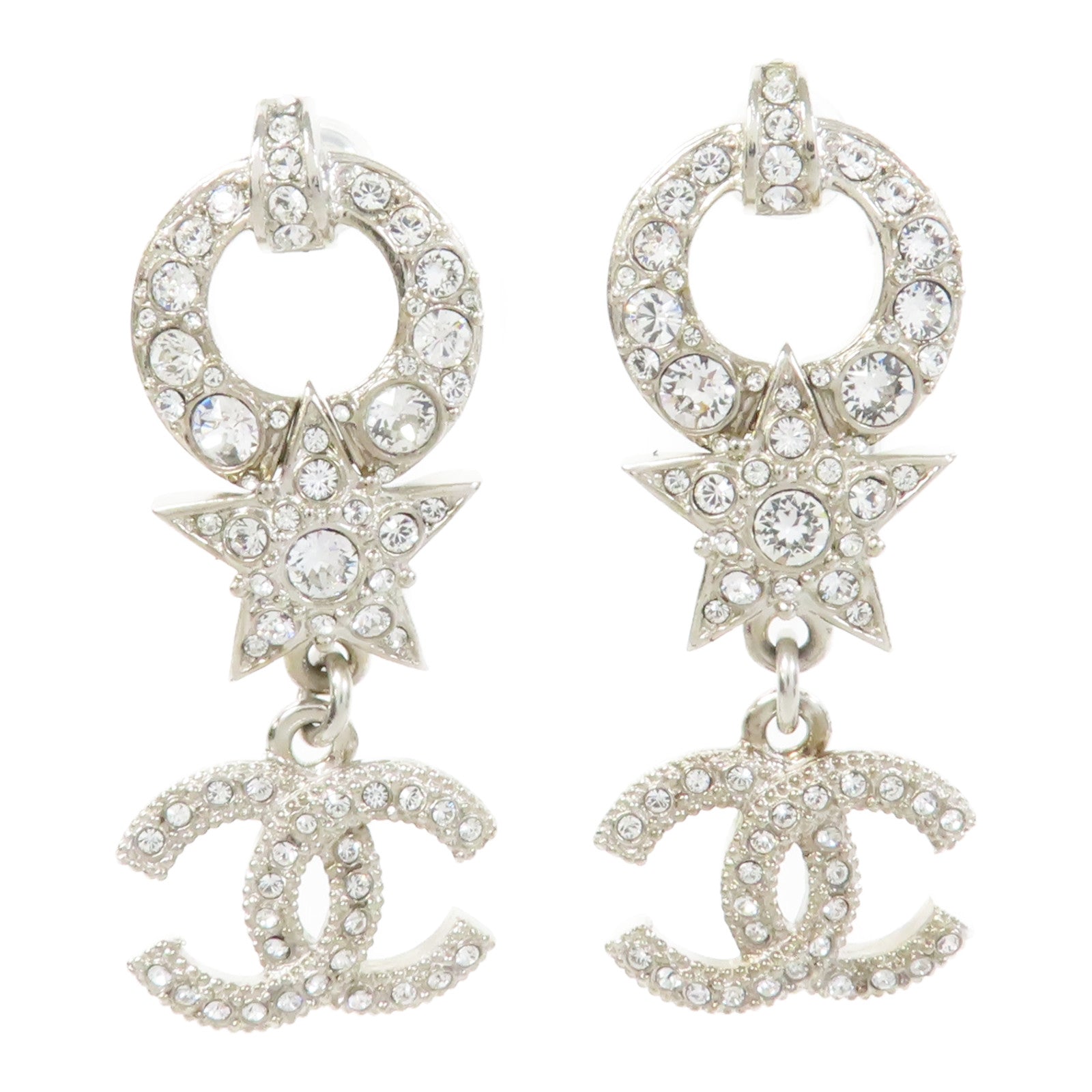 CHANEL 金屬Earrings耳環銀色