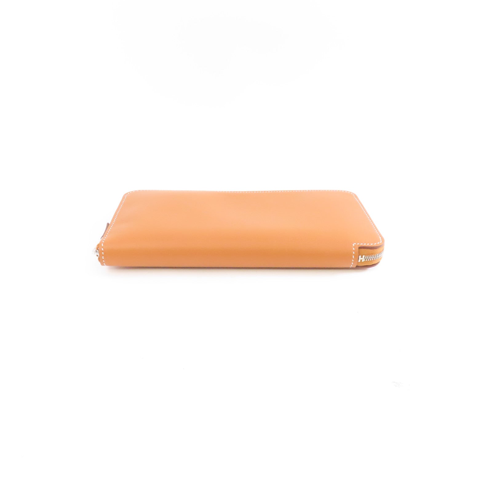 HERMES Evercolor皮革Silk in Wallet銀扣長錢包經典駝色