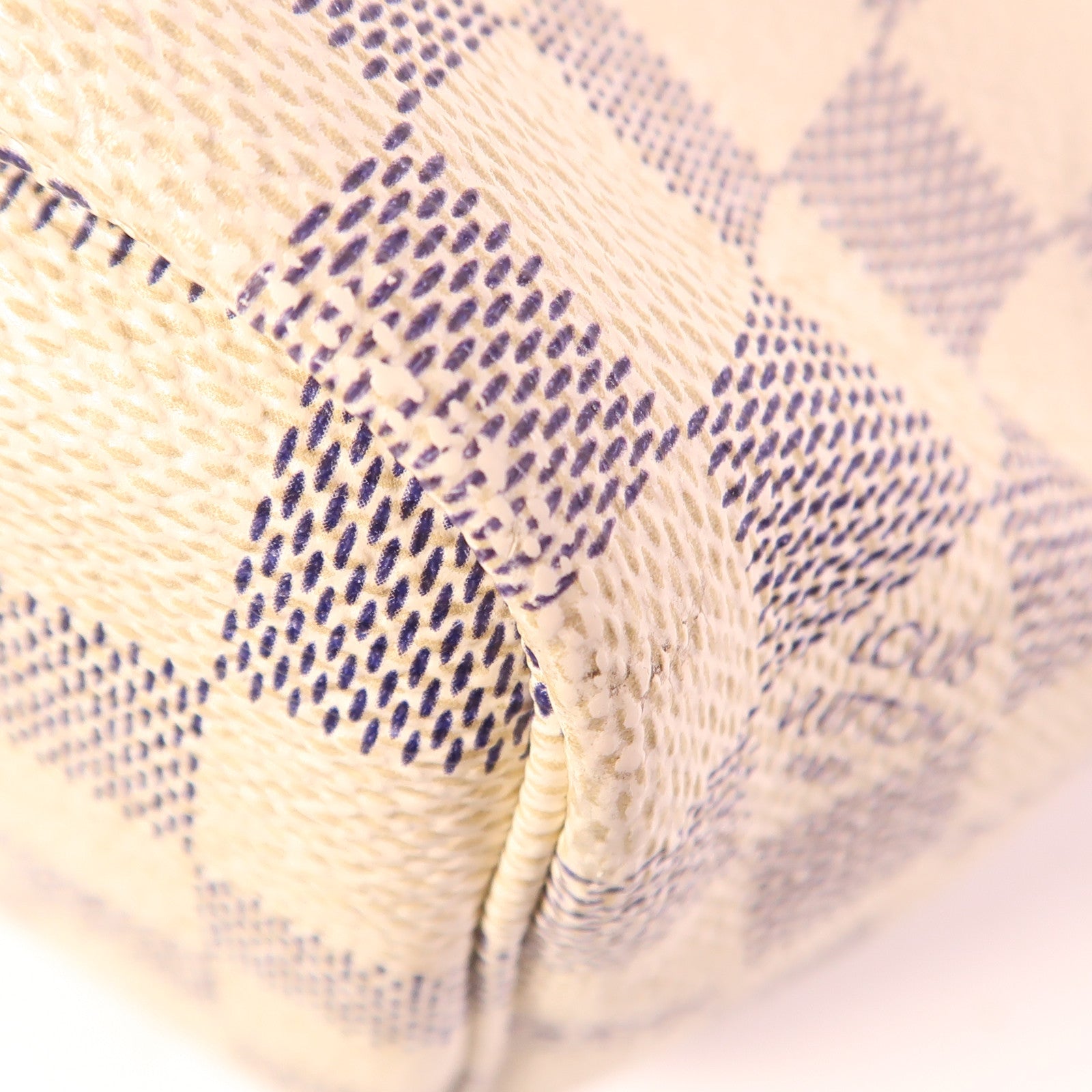 LOUIS VUITTON Damier Azur Neverfull PM金扣手挽袋