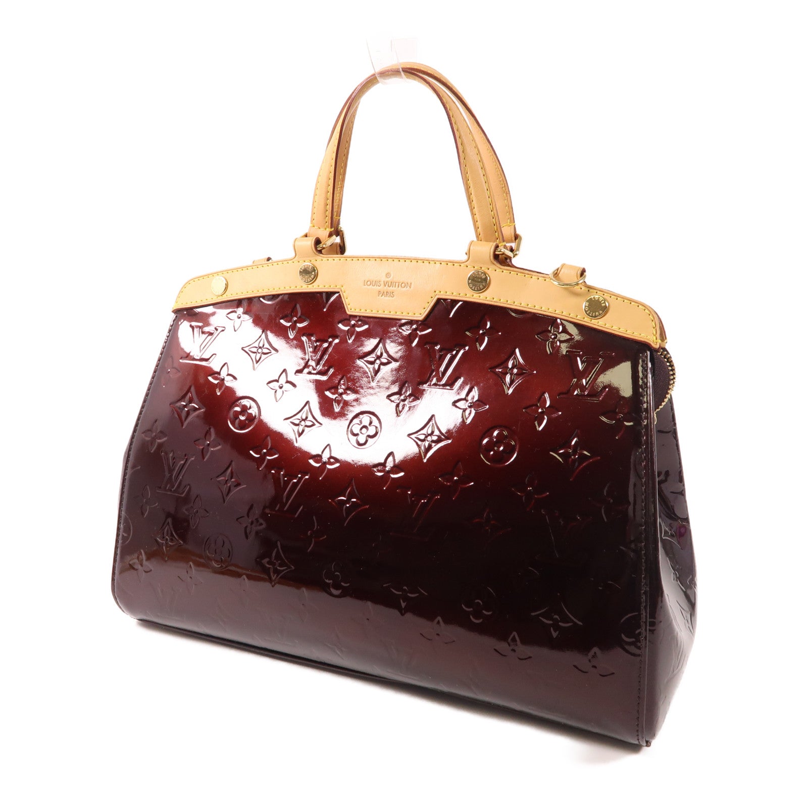 LOUIS VUITTON Vernis Brea MM金扣手挽肩背兩用袋Rouge Fauviste