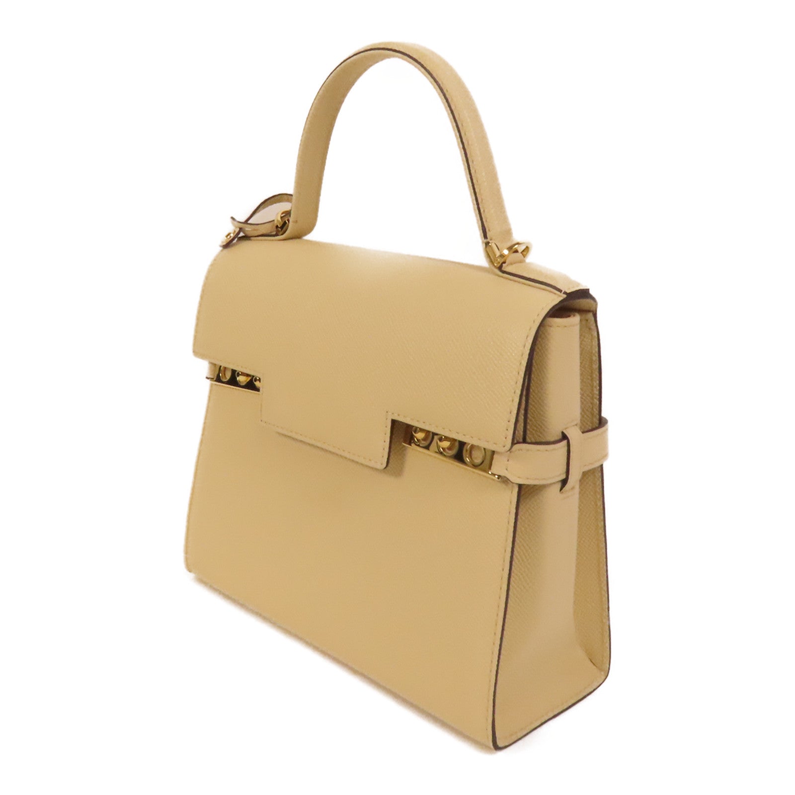 Delvaux 【激減優惠】牛皮皮革Tempete PM金扣手挽肩背兩用袋