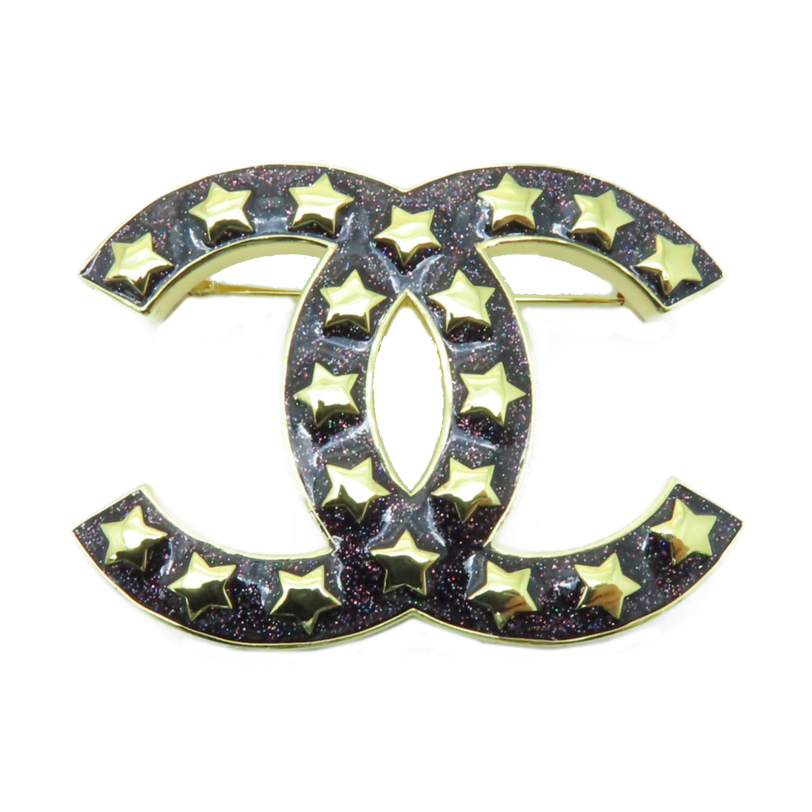 CHANEL 【激減優惠】金屬Brooch胸針金色/黑色