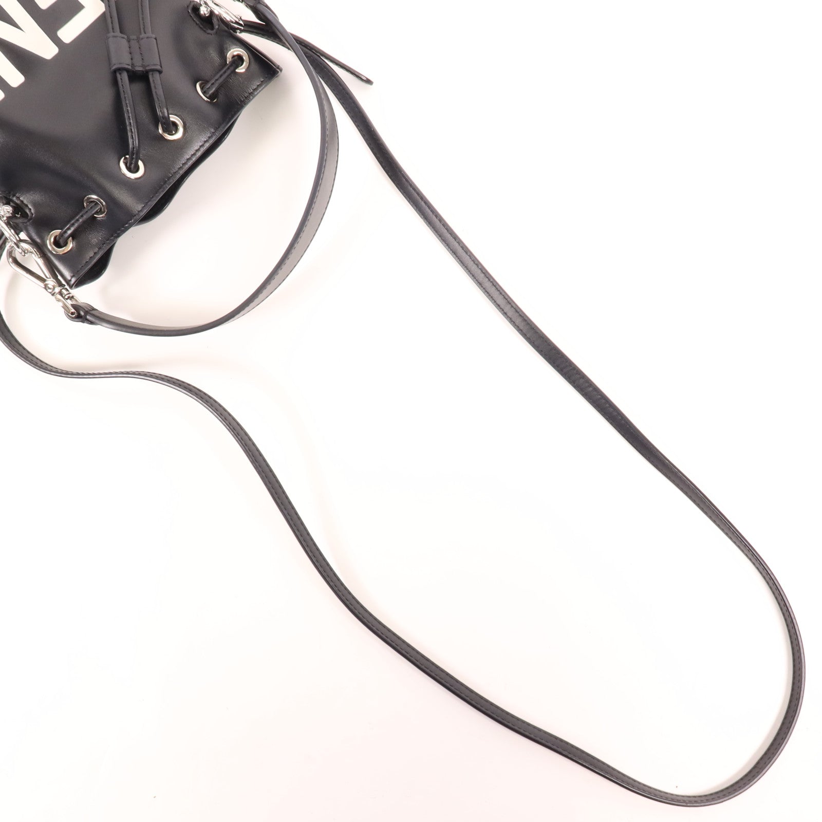 FENDI 牛皮皮革Mon Tresor Mini銀扣手挽肩背兩用袋