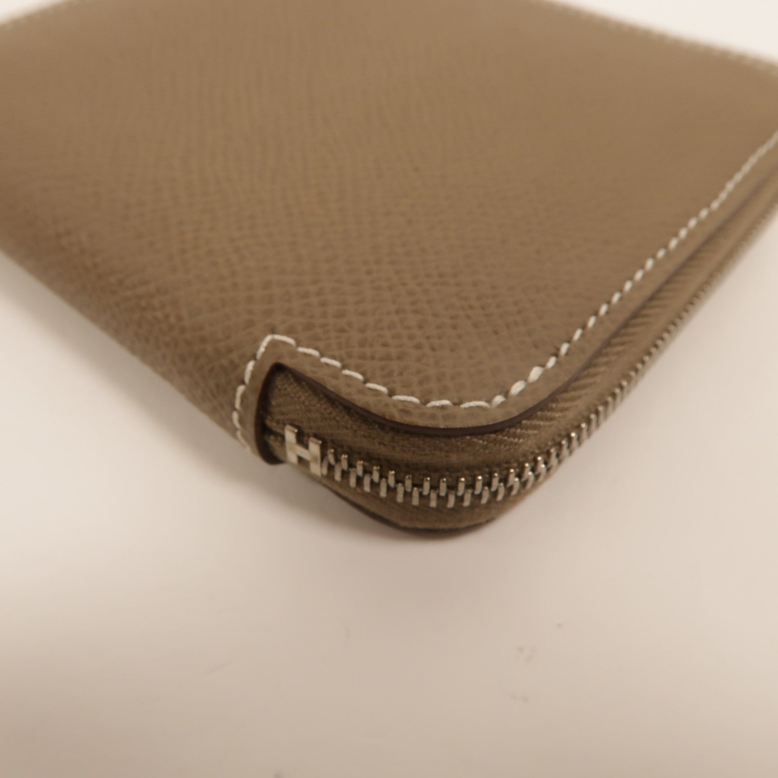 HERMES Epsom皮革Silk In Compact Wallet錢包Etoupe