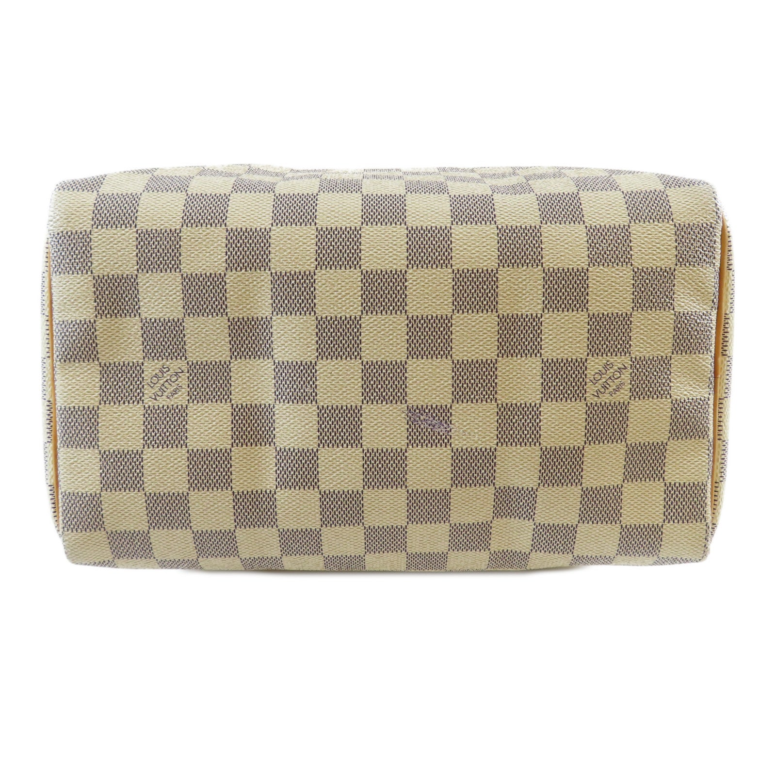 LOUIS VUITTON **【激減優惠】Damier Azur Speedy 25金扣手挽袋白色/啡色