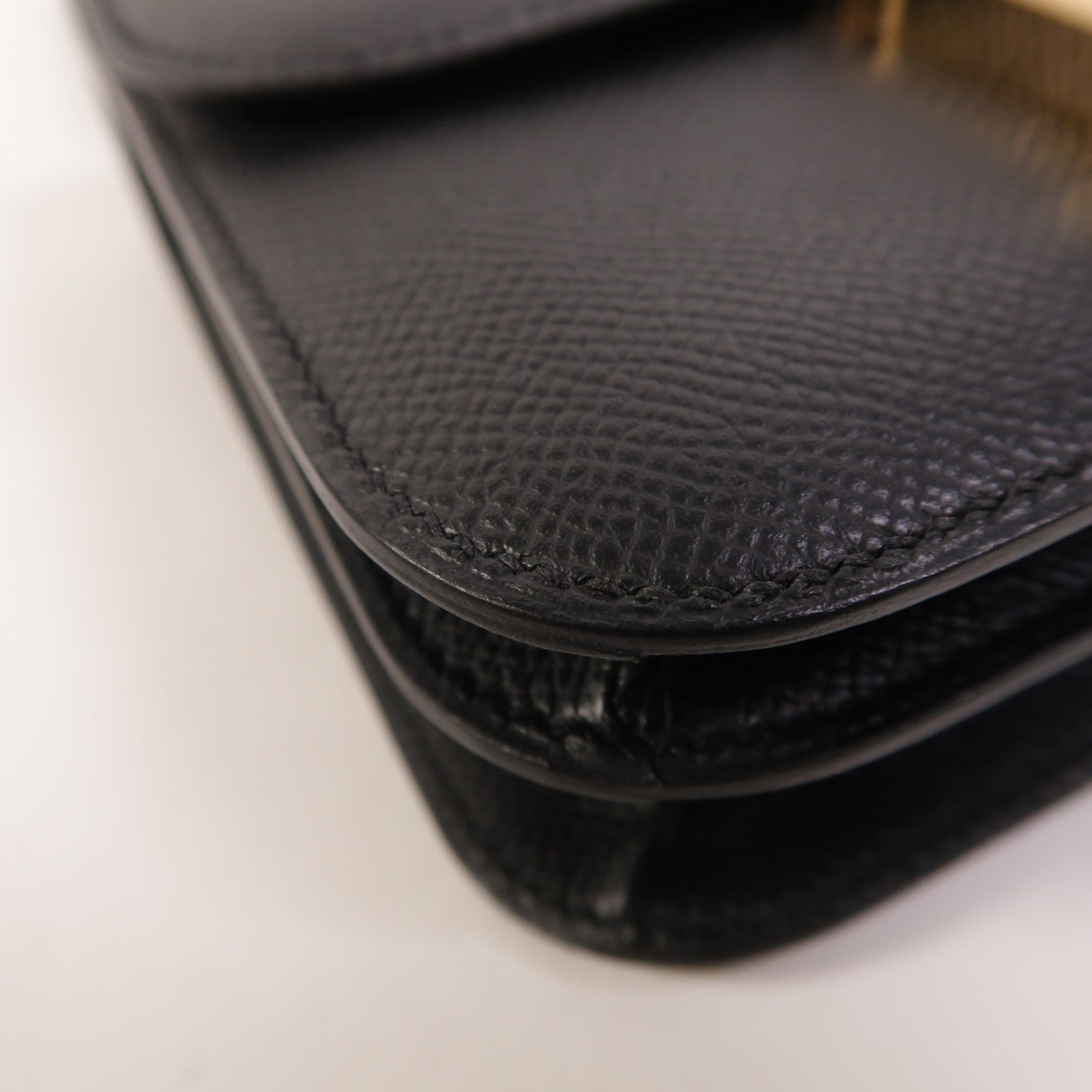 HERMES Epsom皮革Constance Mini金扣肩背袋Noir