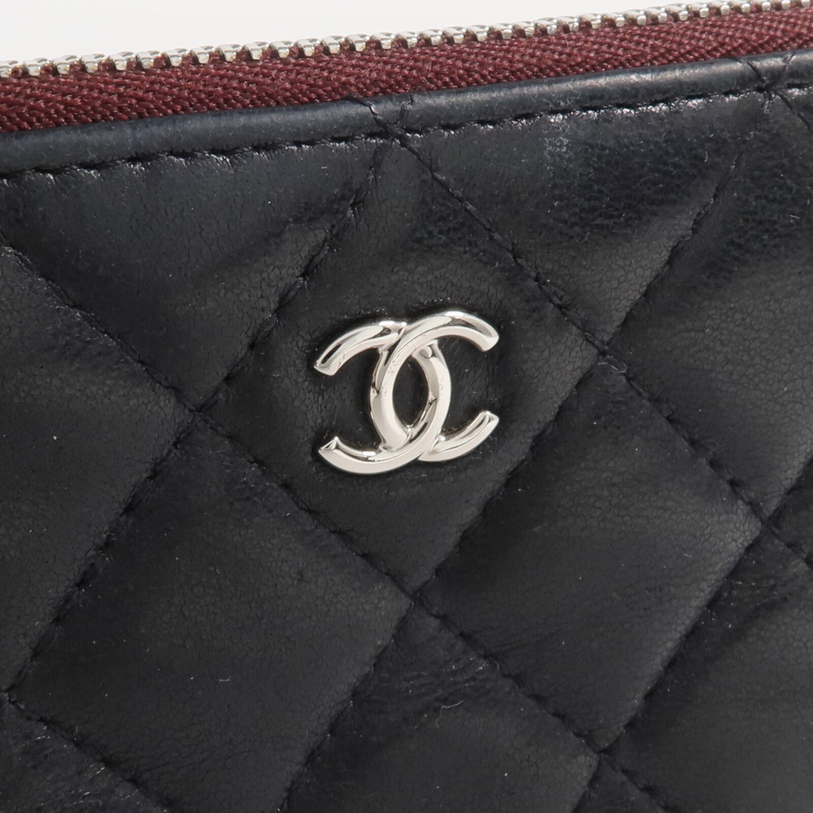 CHANEL 【激減優惠】羊皮皮革Mini Pouch銀扣手拿包