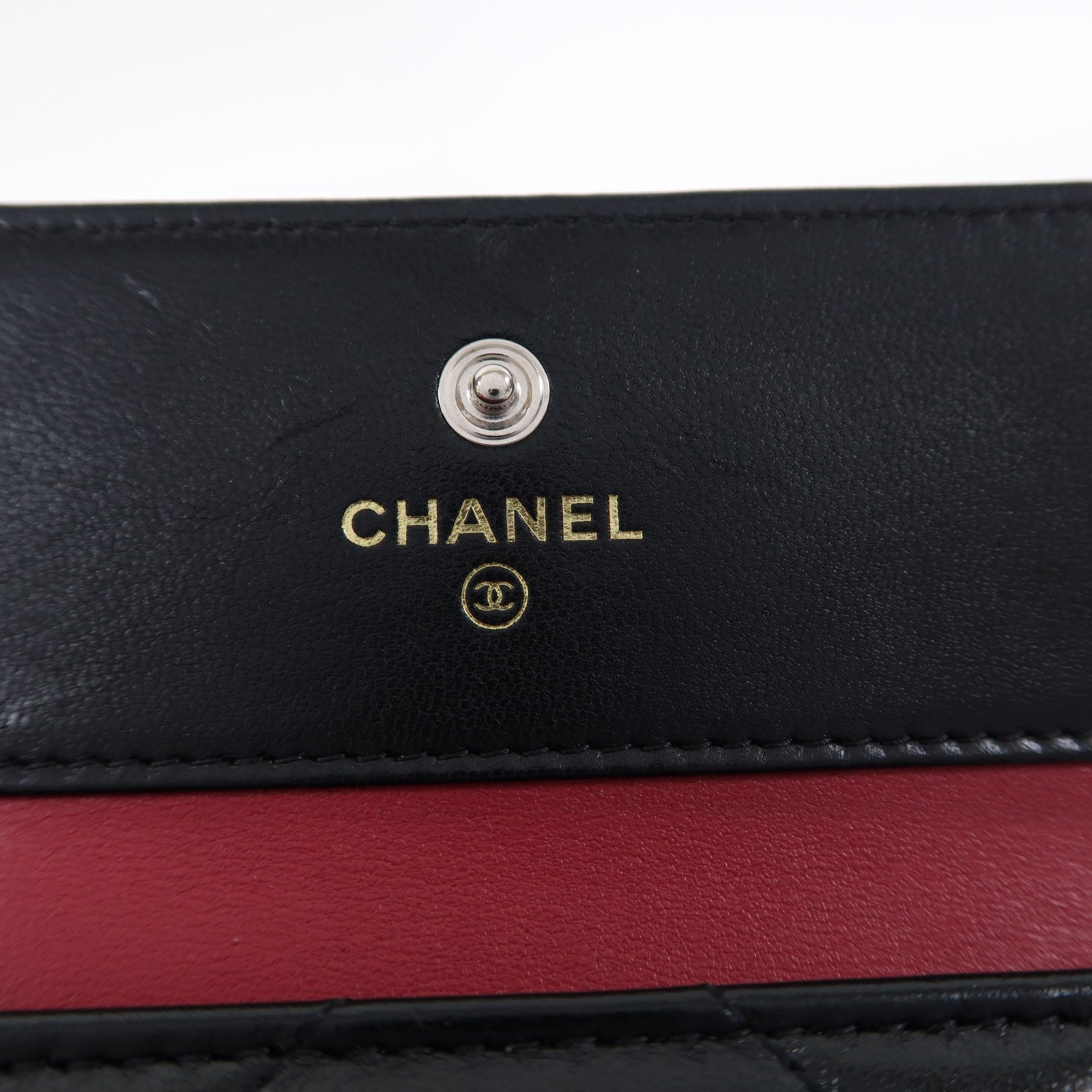 CHANEL 菱格羊皮皮革Chanel 19 Wallet銀扣錢包黑色