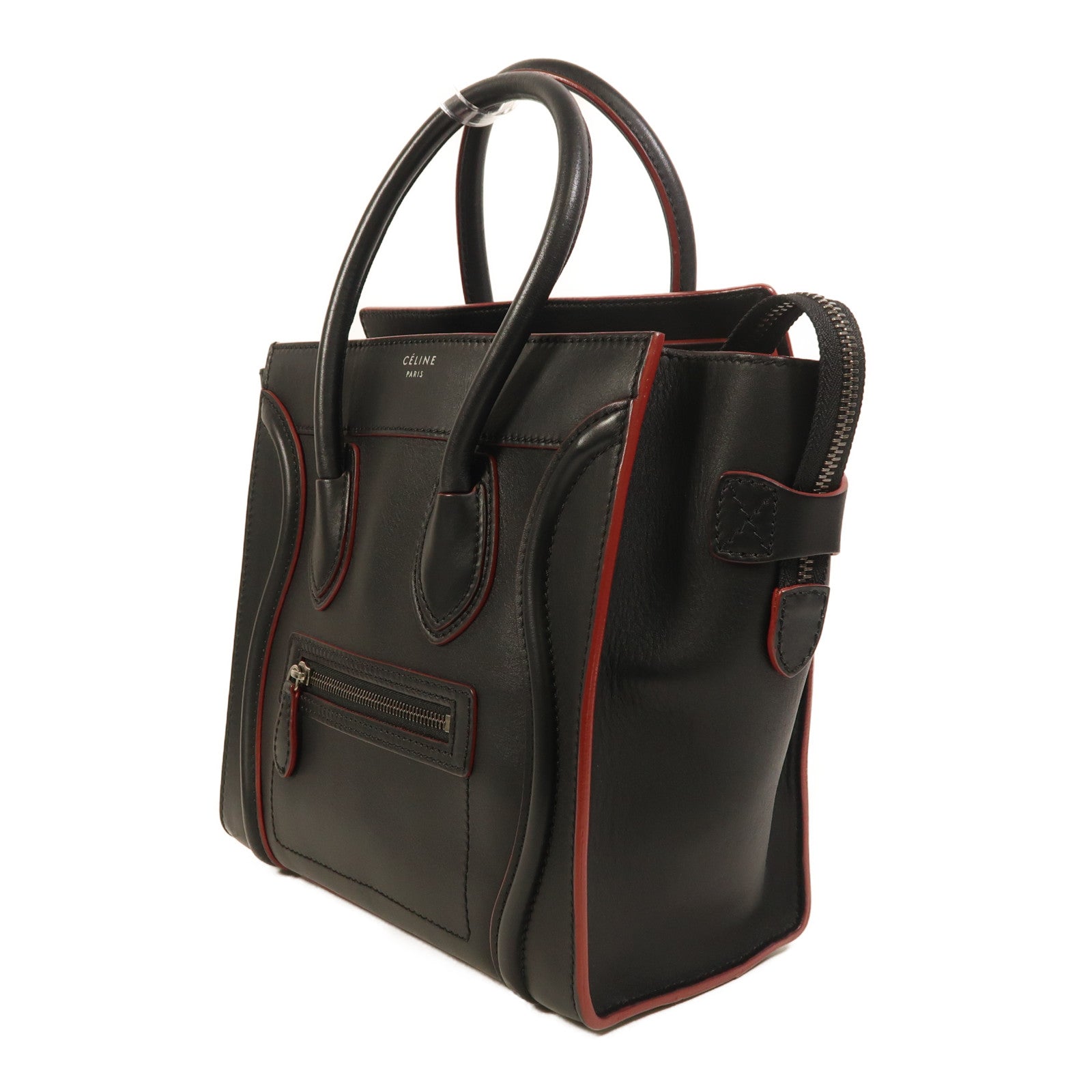 CELINE 牛皮皮革Micro Luggage銀扣手挽袋