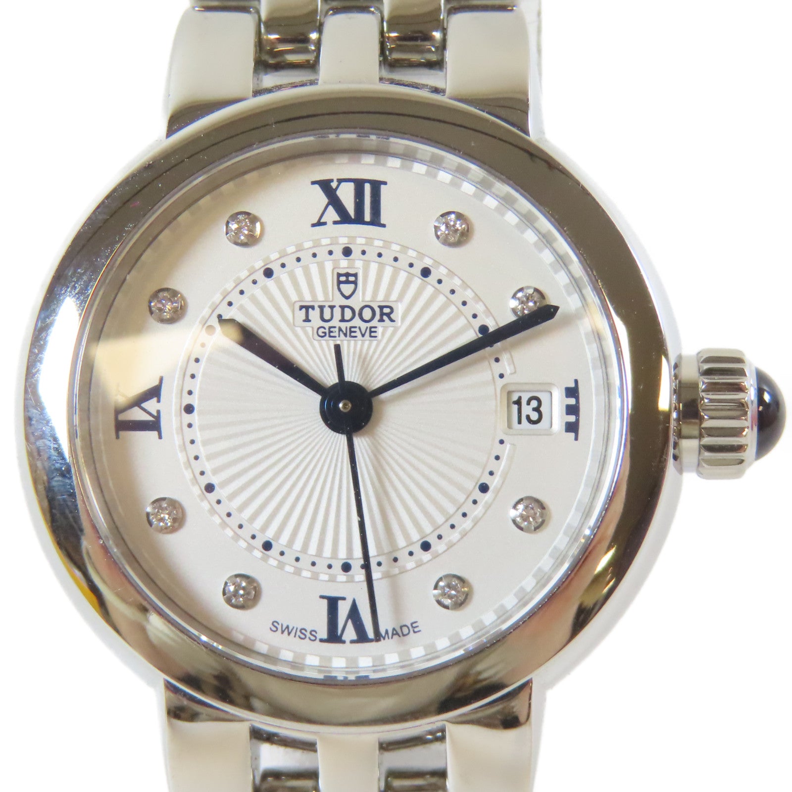 TUDOR 【激減優惠】Clair De Rose Watch不鏽鋼/鑽石自動機芯手錶白色