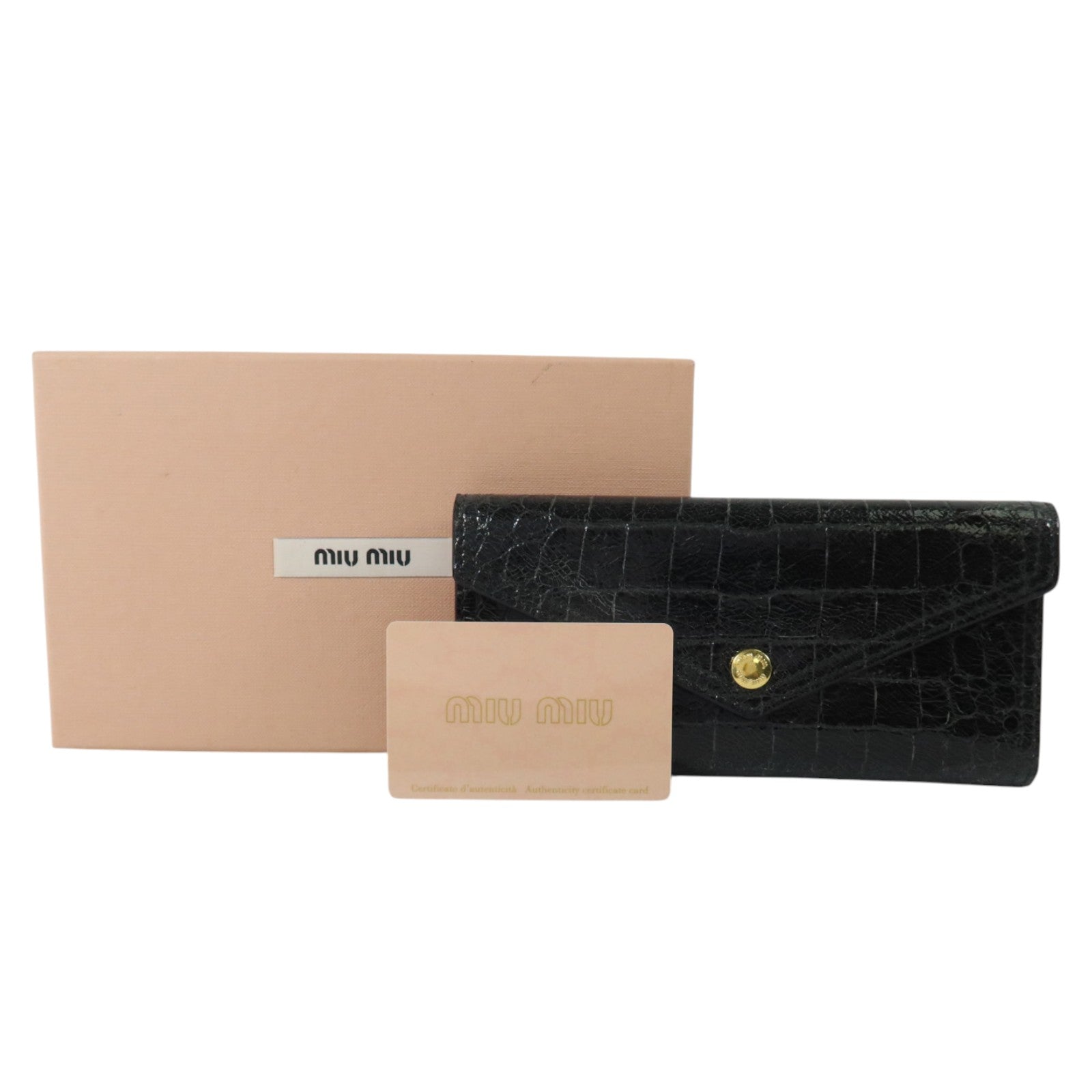 Miu Miu 牛皮皮革Long Wallet金扣長錢包
