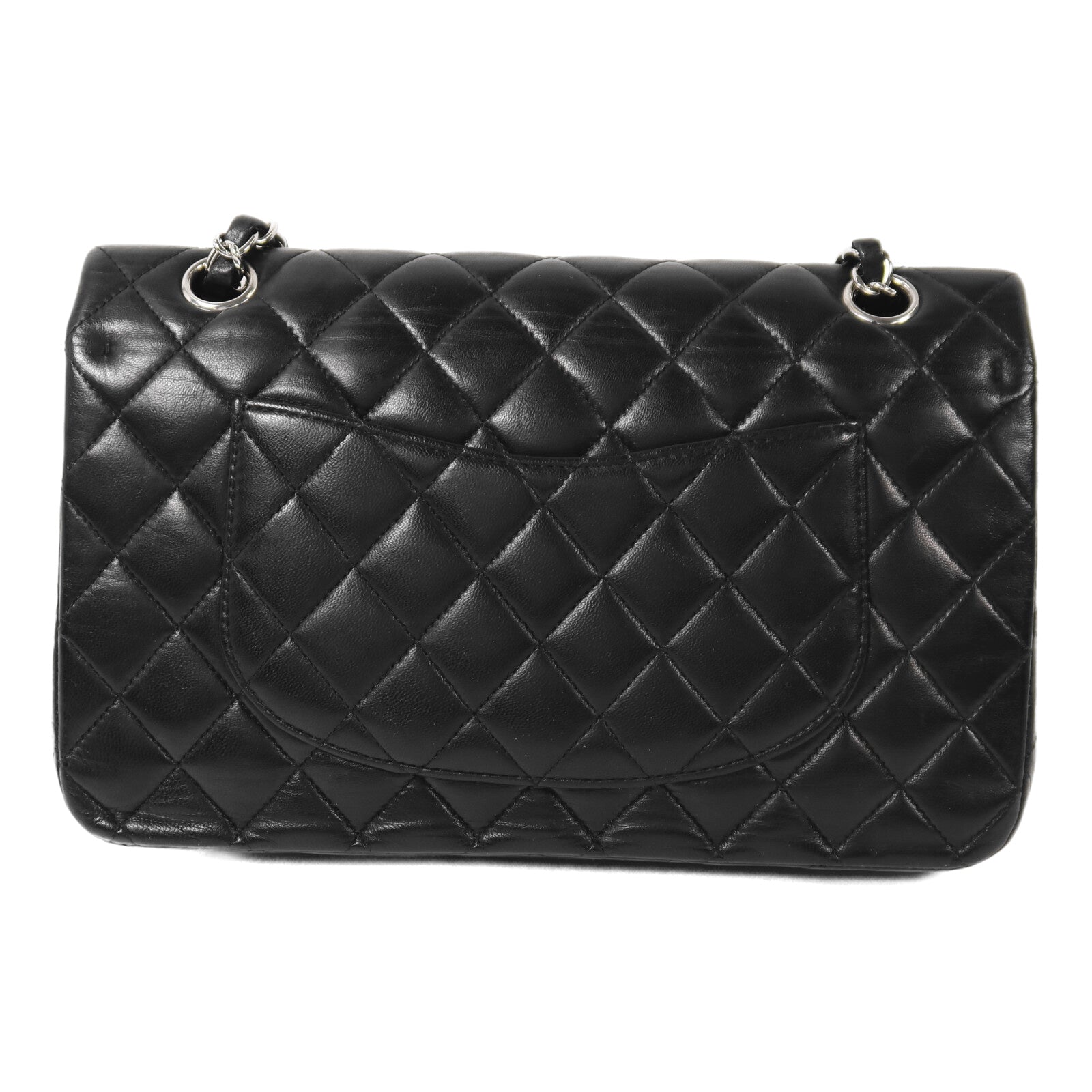 CHANEL 羊皮皮革Classic 25銀扣鏈帶肩背袋