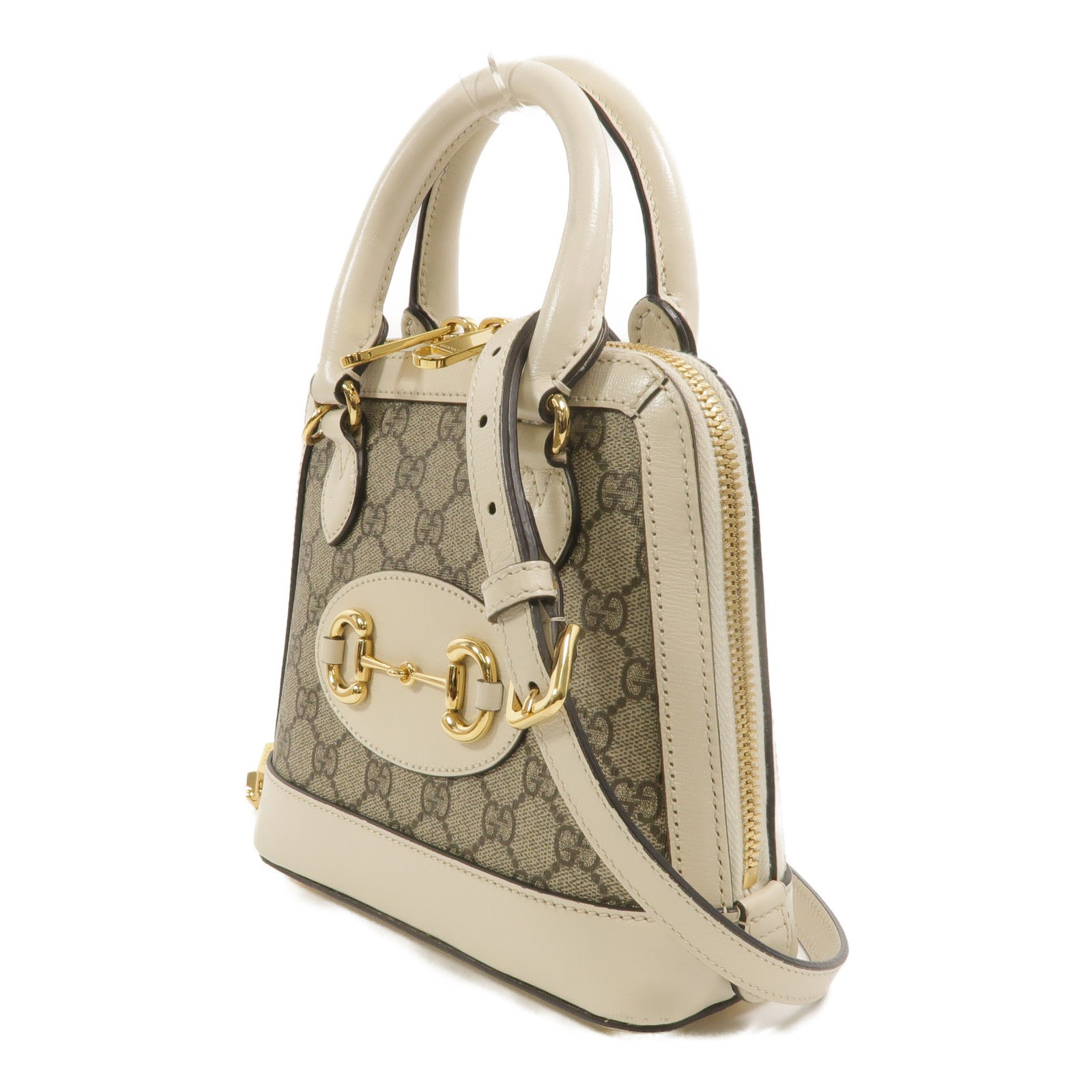 GUCCI 塗層帆布Horsebit 1955 Mini Top Handle Bag手挽肩背兩用袋