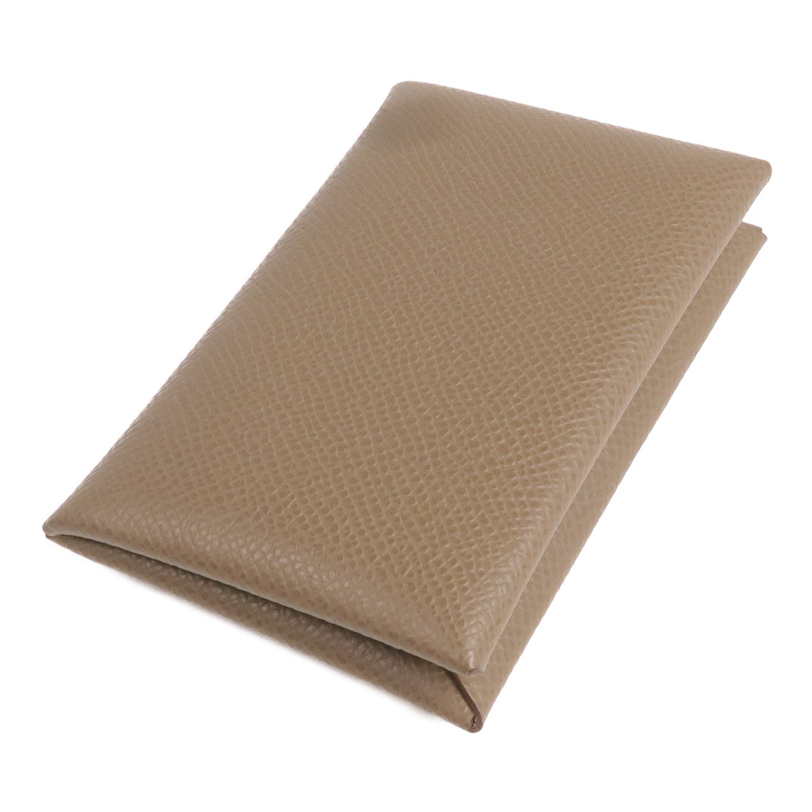 HERMES Epsom皮革Calvi銀扣卡片套