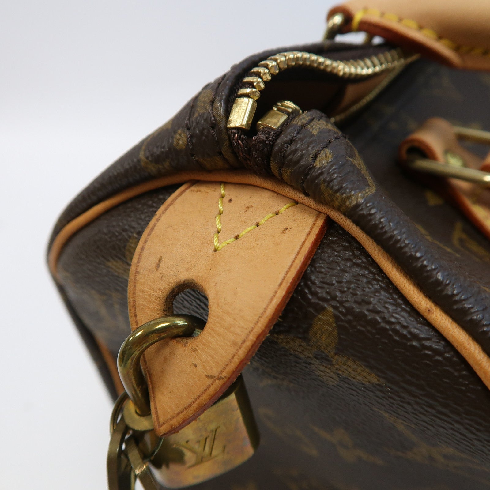 LOUIS VUITTON Monogram Speedy 25金扣手挽袋啡色