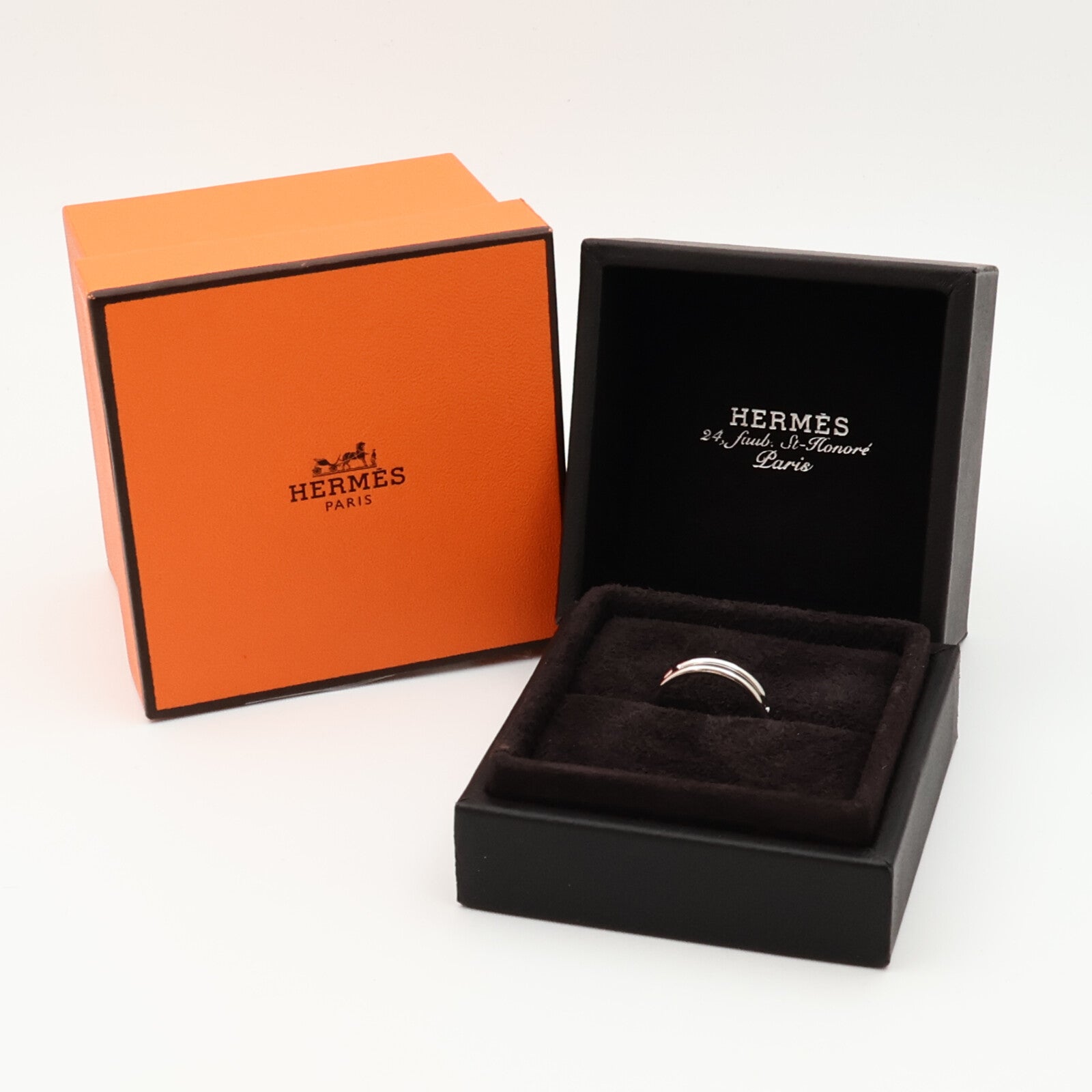 HERMES 18K白金Ariane Ring戒指US#5.75/HERMES#51