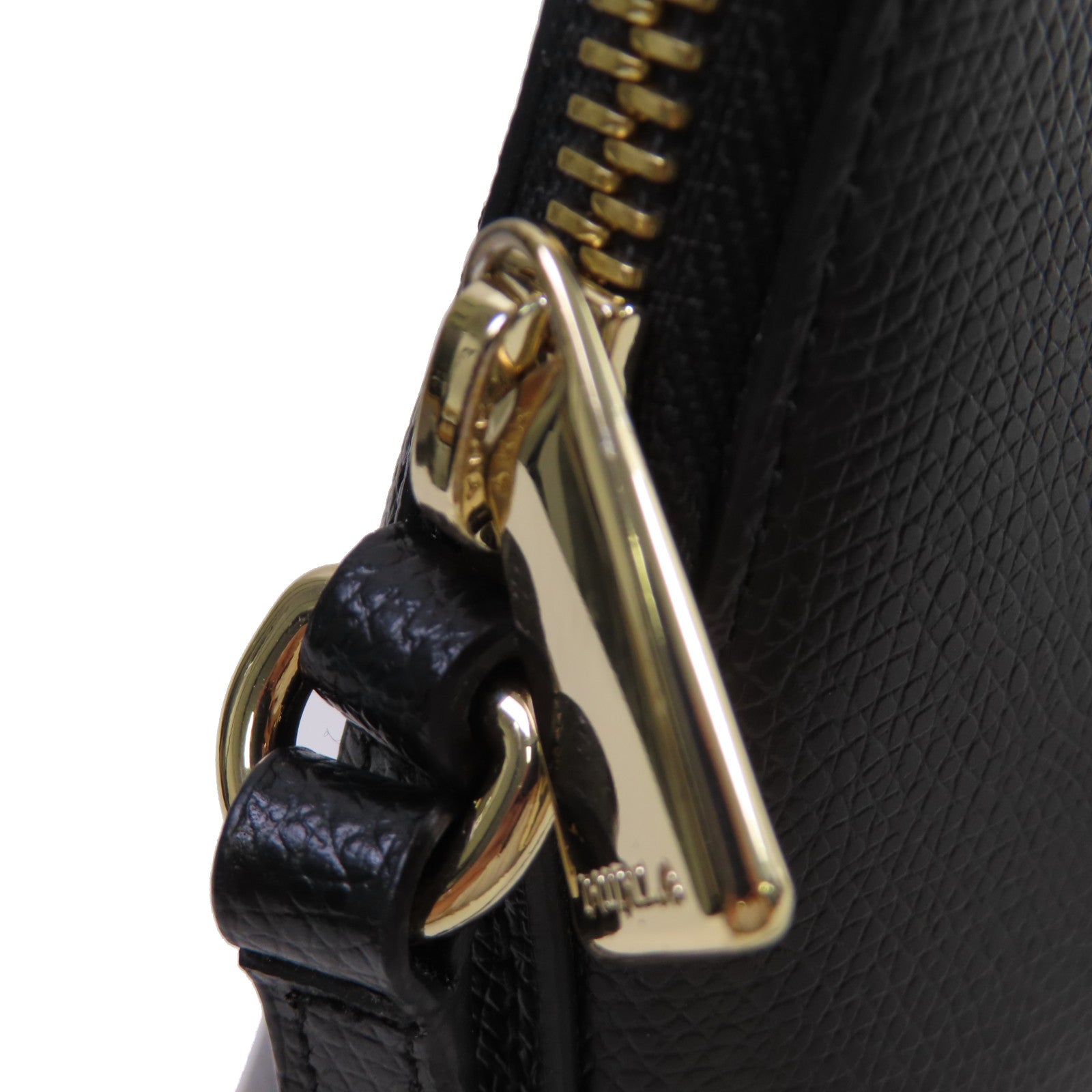 Furla 牛皮皮革Shoulder Bag金扣肩背袋黑色
