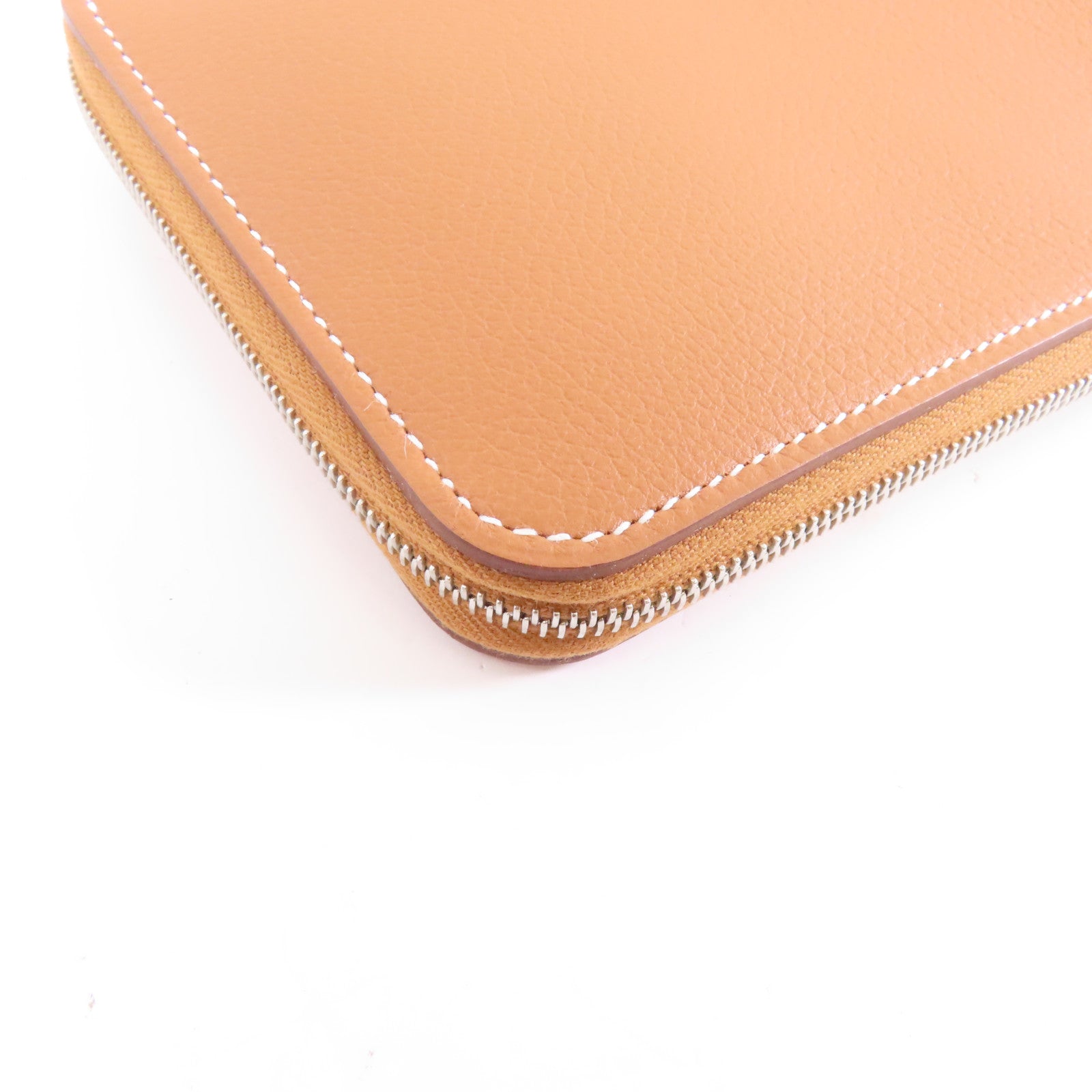 HERMES Evercolor皮革Silk in Wallet銀扣長錢包經典駝色