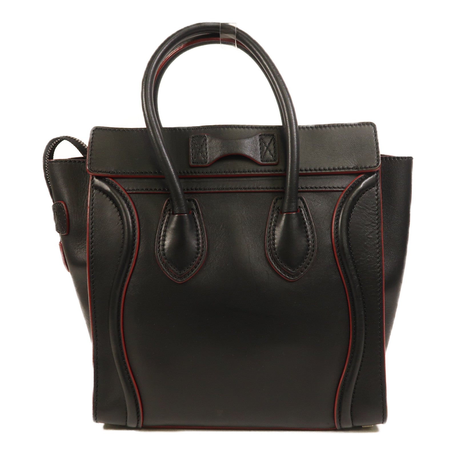 CELINE 牛皮皮革Micro Luggage銀扣手挽袋