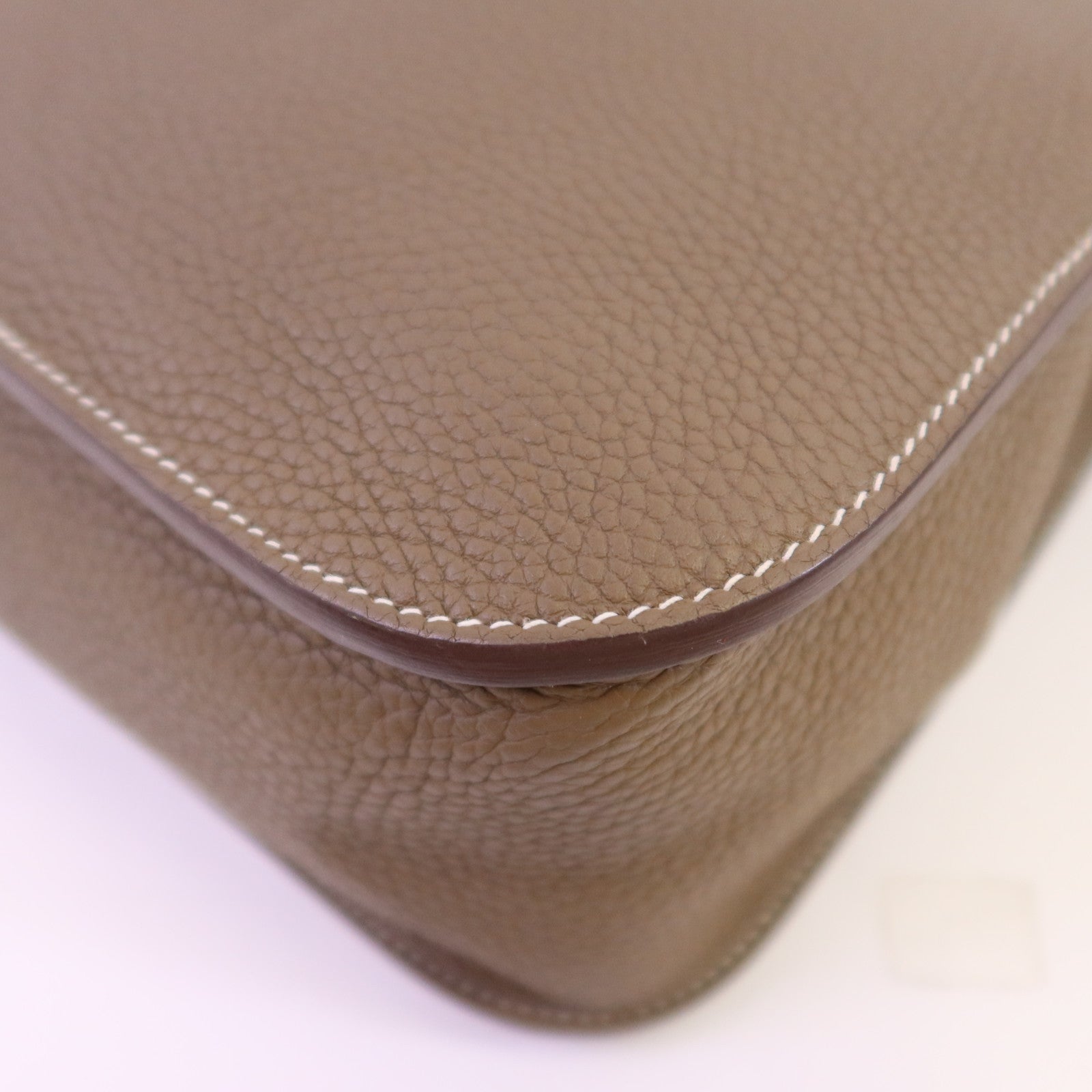 HERMES Clemence皮革Halzan 31銀扣手挽肩背兩用袋