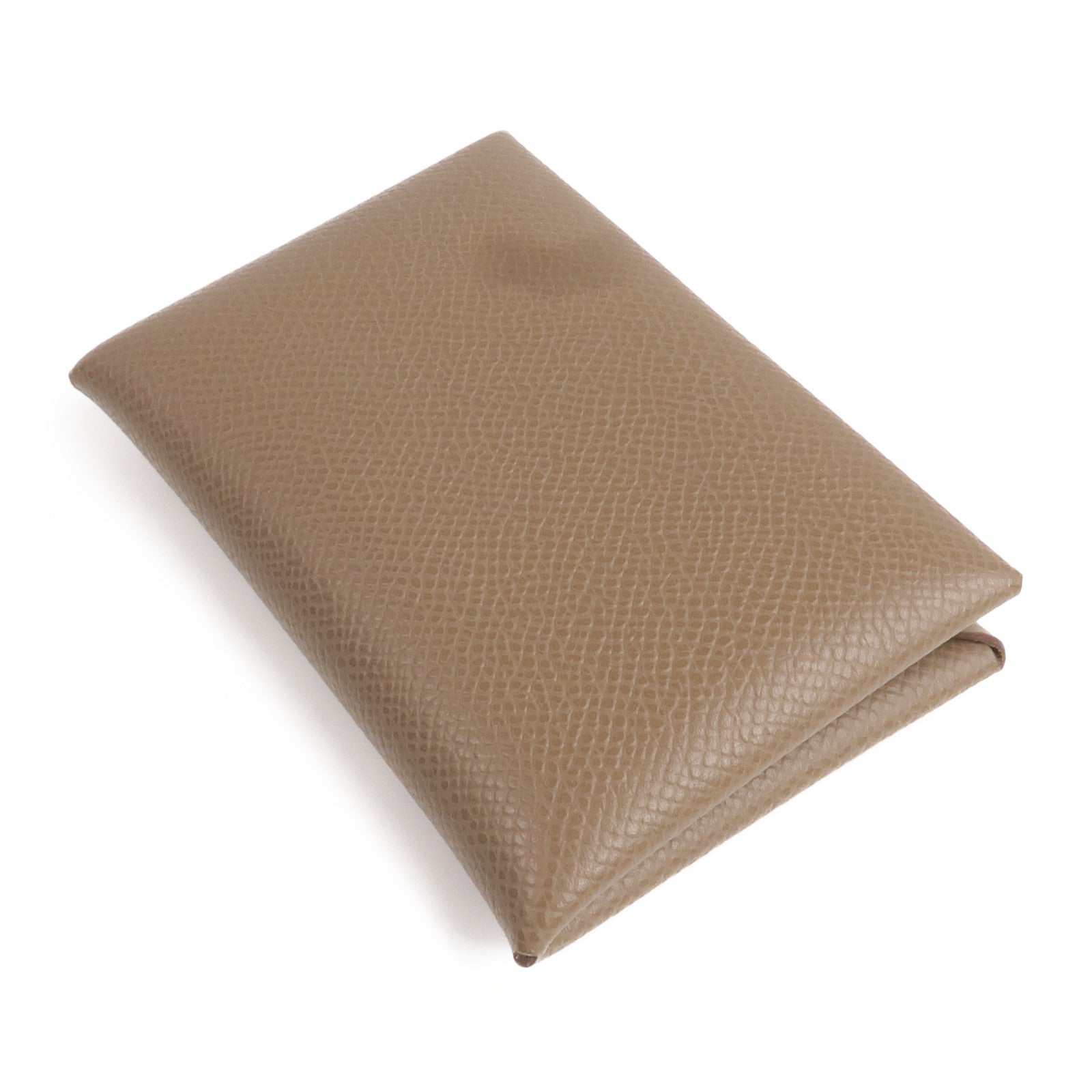 HERMES Epsom皮革Calvi銀扣卡片套