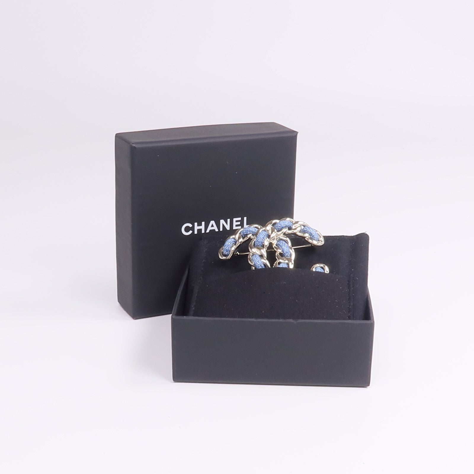 CHANEL 金屬/牛仔布Denim CC Brooch胸針