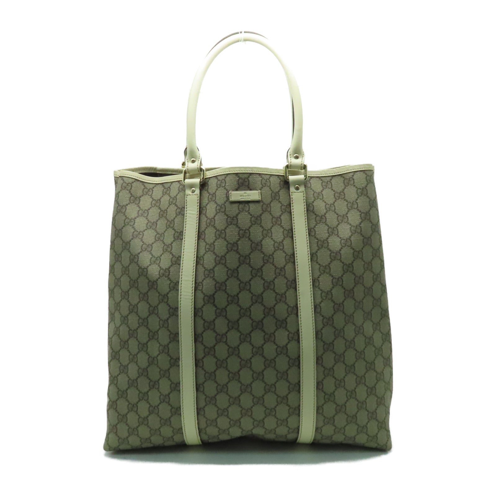 GUCCI 【激減優惠】塗層帆布Tote Bag金扣手挽袋啡色/米色