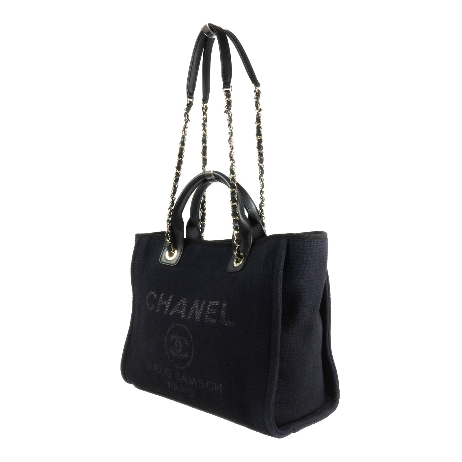CHANEL 帆布Deauville Tote手挽肩背兩用袋