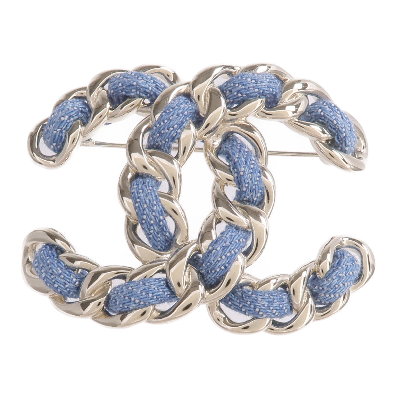 CHANEL 金屬/牛仔布Denim CC Brooch胸針