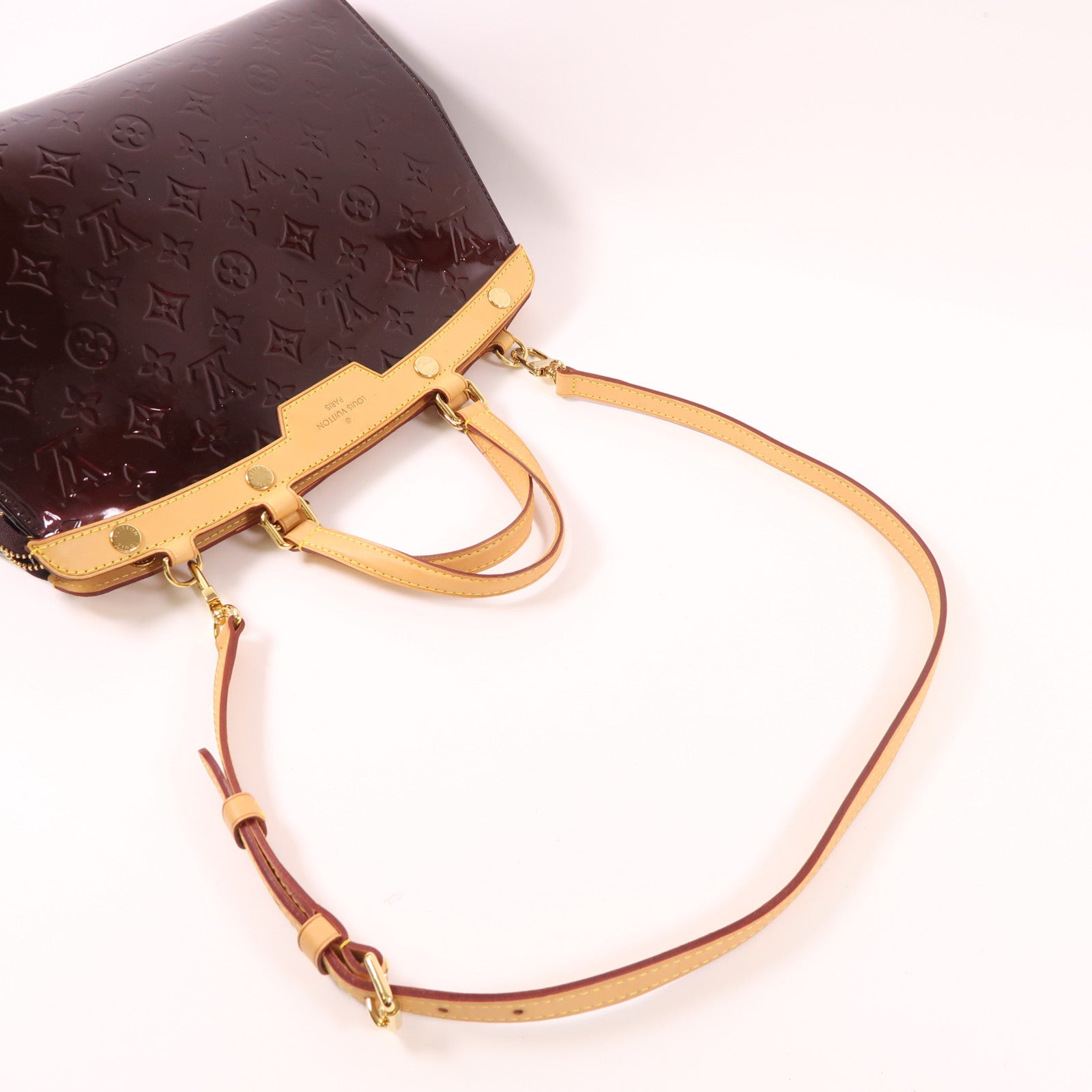 LOUIS VUITTON Vernis Brea MM金扣手挽肩背兩用袋Rouge Fauviste