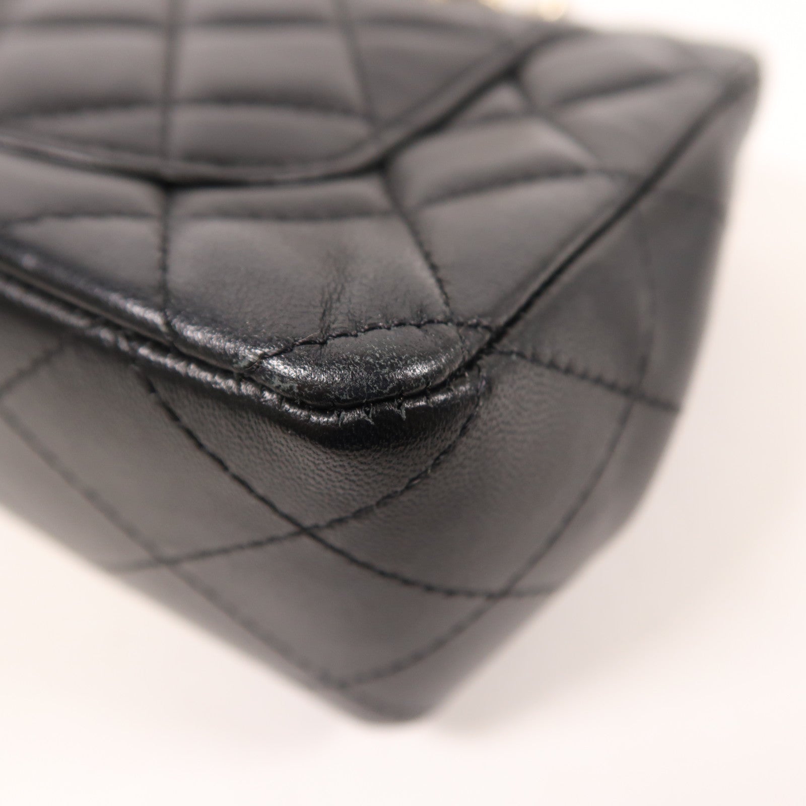 CHANEL 牛皮皮革Mini Coco Charms Flap Bag金扣鏈帶手挽肩背兩用袋